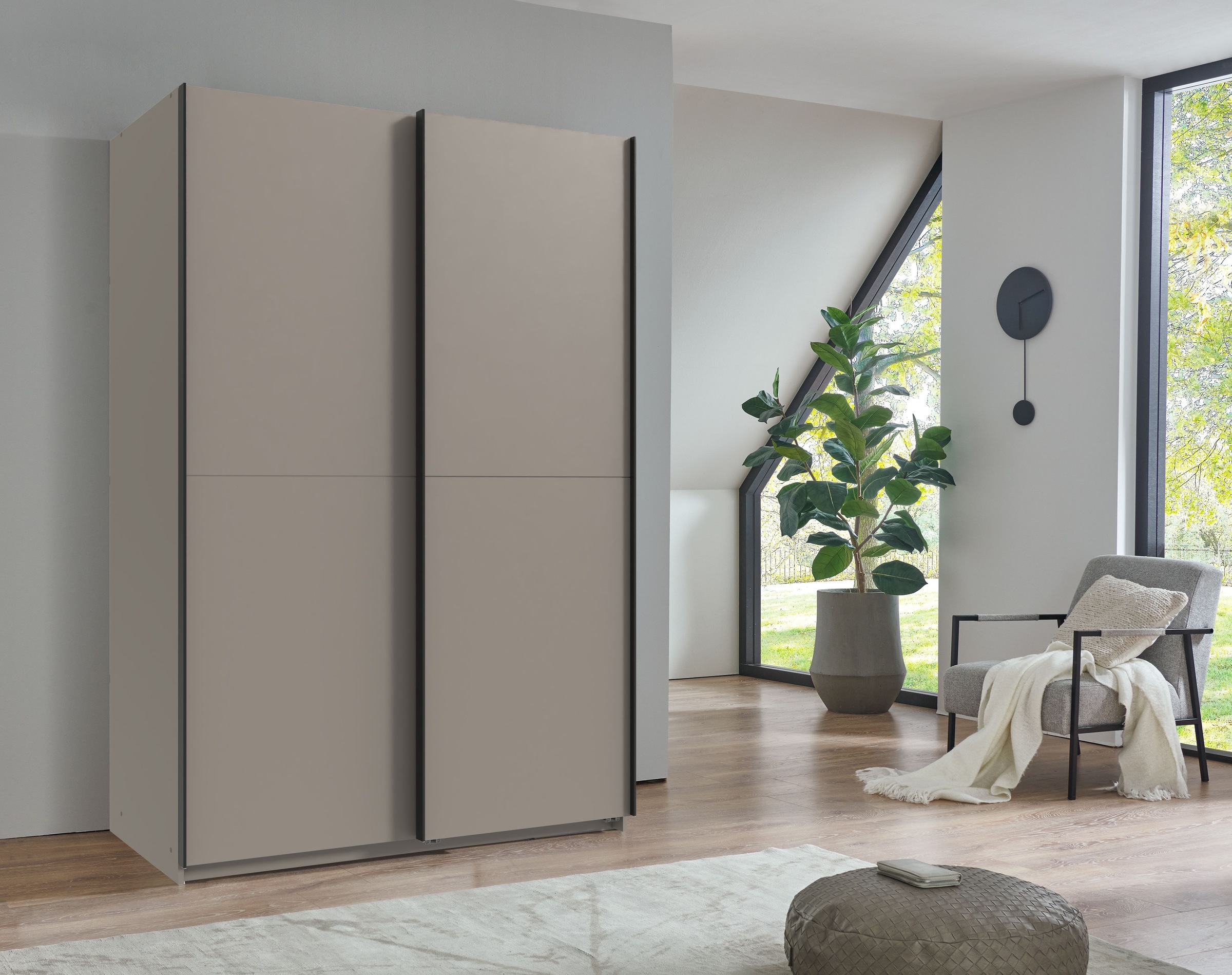 Wimex Kleiderschrank »Mugano, B/T/H 135 oder 180/65/198cm, Made in Germany«, (wähle Deine Ausstattung: Basic oder Premium!), 2 Schwebetüren mit oder ohne Spiegel, Metallgriffe