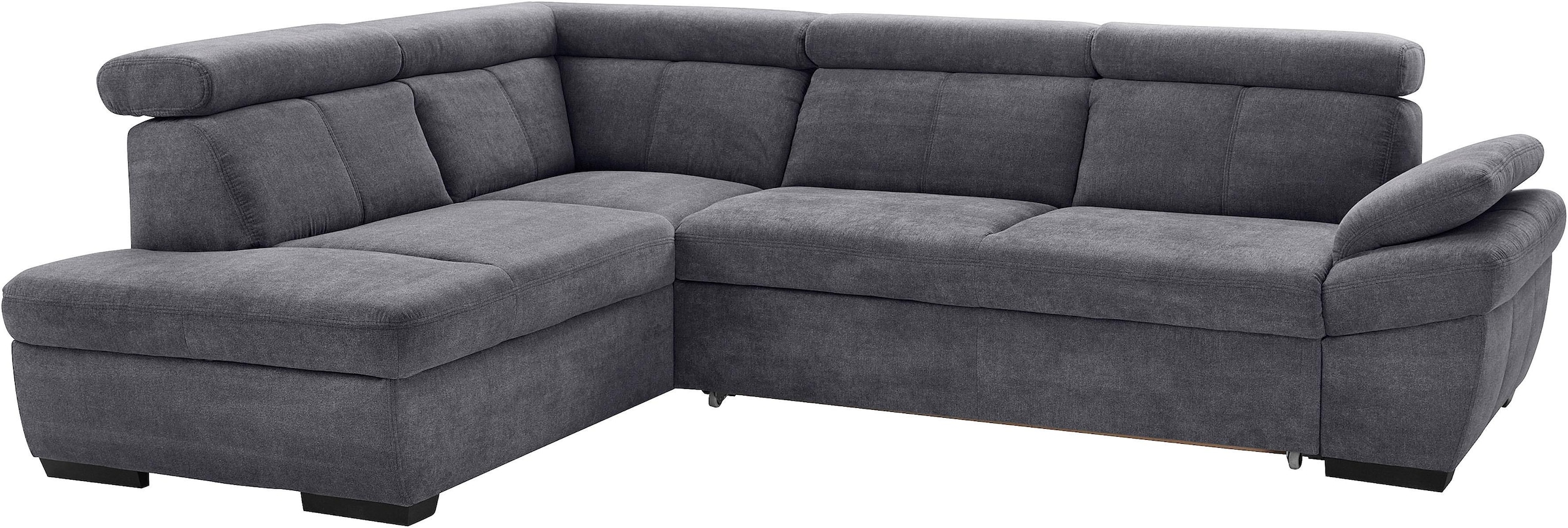 exxpo - sofa fashion Ecksofa »Salerno, klassisch modernes Funktionssofa, hoher Sitzkomfort, L-Form«, inkl. Kopf- und Armteilverstellung, wahlweise mit Bettfunktion
