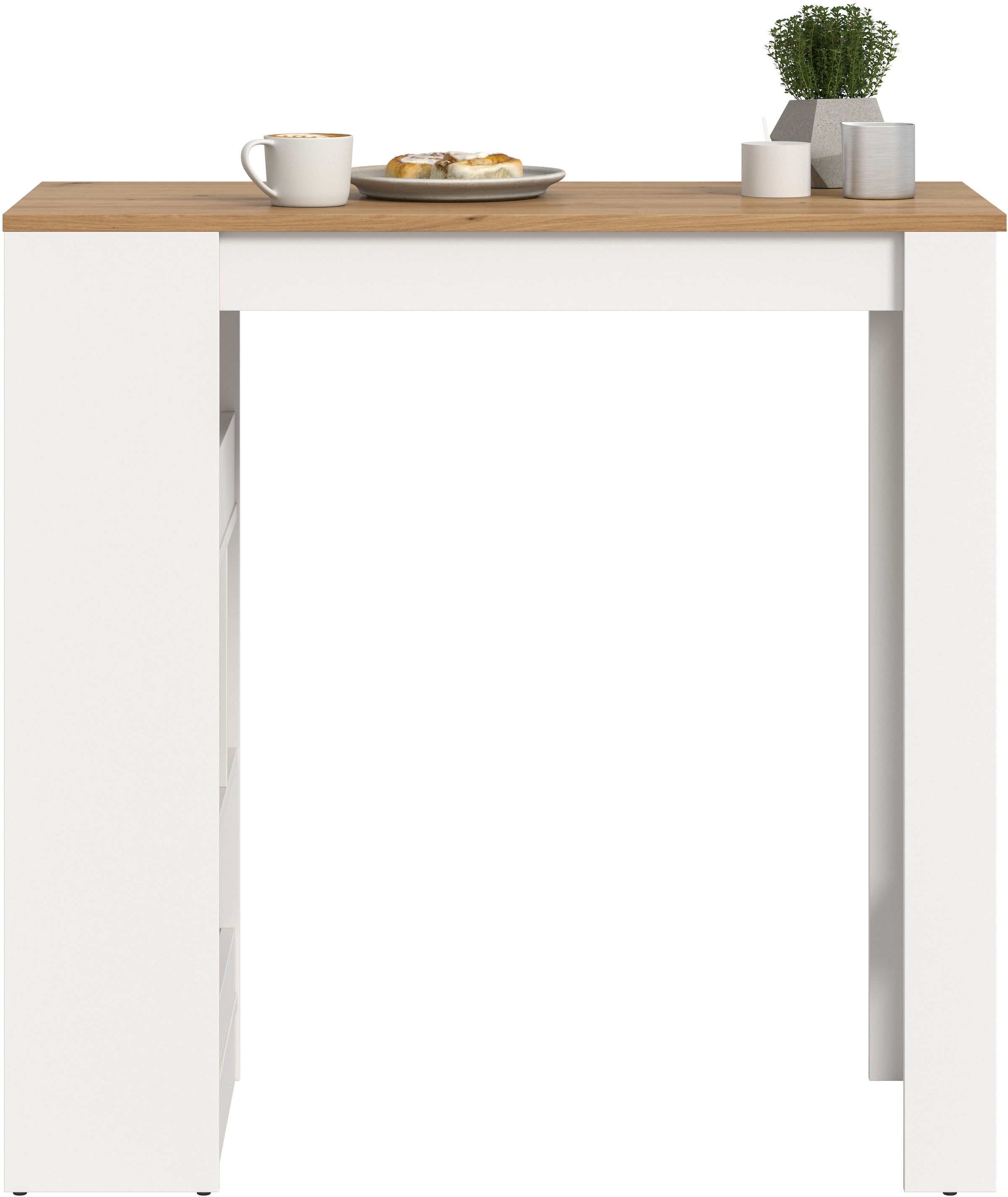 OTTO home Bartisch »NORDBY, Breite x Höhe: 105 x 103cm, 4 offene Fächer« Esstisch, Stehtisch, Tresentisch, Bistrotisch, Küchentisch