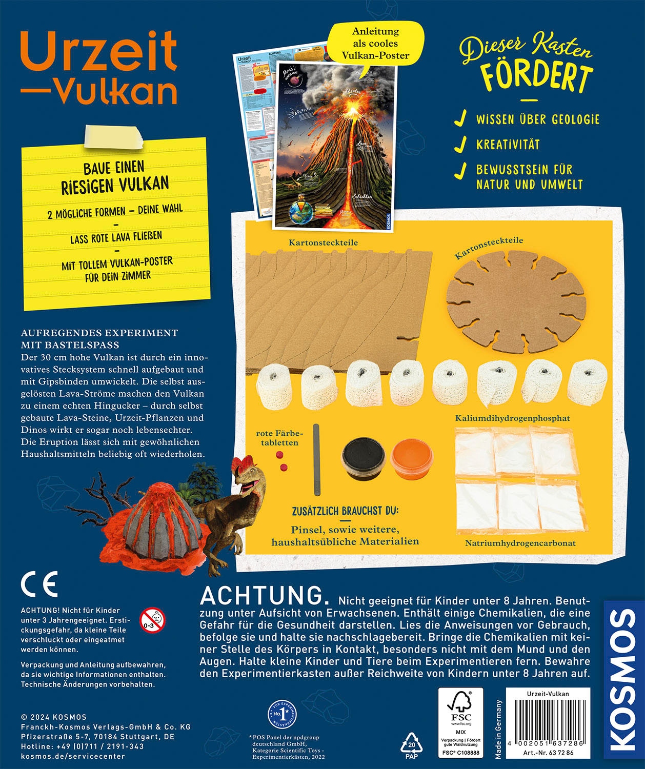 Kosmos Experimentierkasten »Urzeit-Vulkan«, Made in Germany