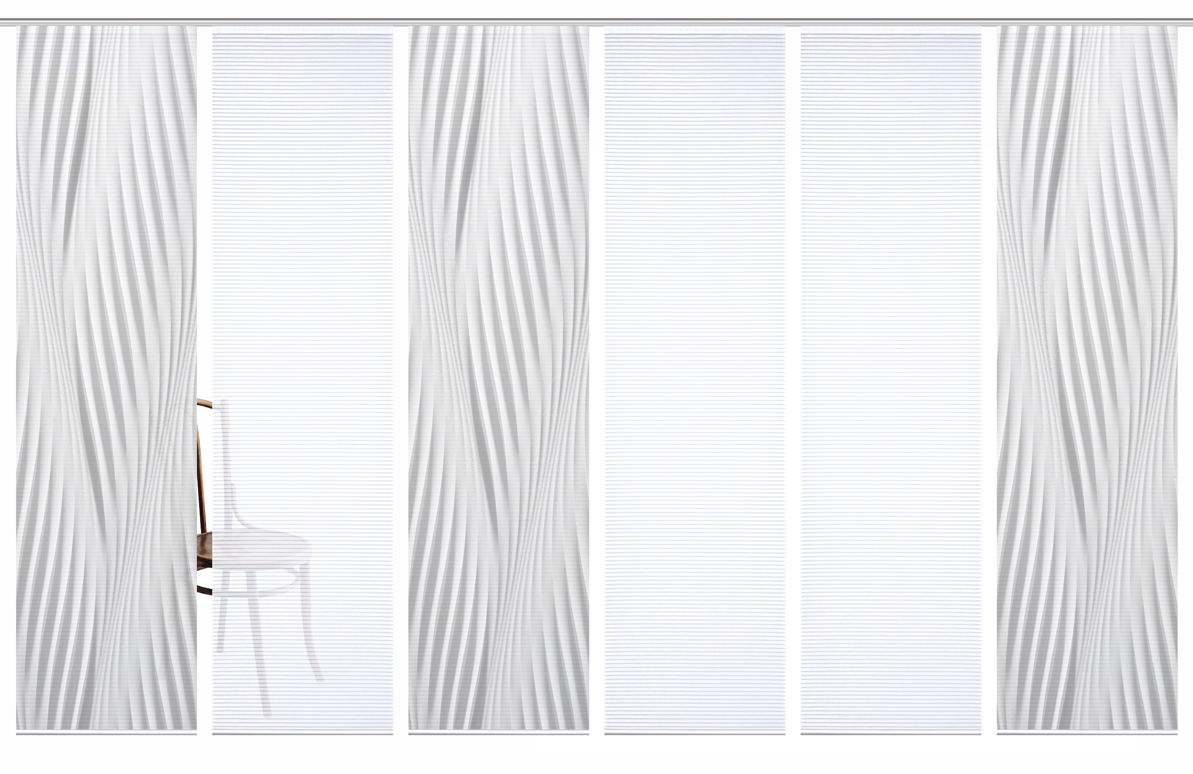 HOME in green Schiebegardine »RIWELO« Paneelwagen 6 Stk. tlg. SET DIGITALDRUCK,BAMBUSOPTIK RECYCELT