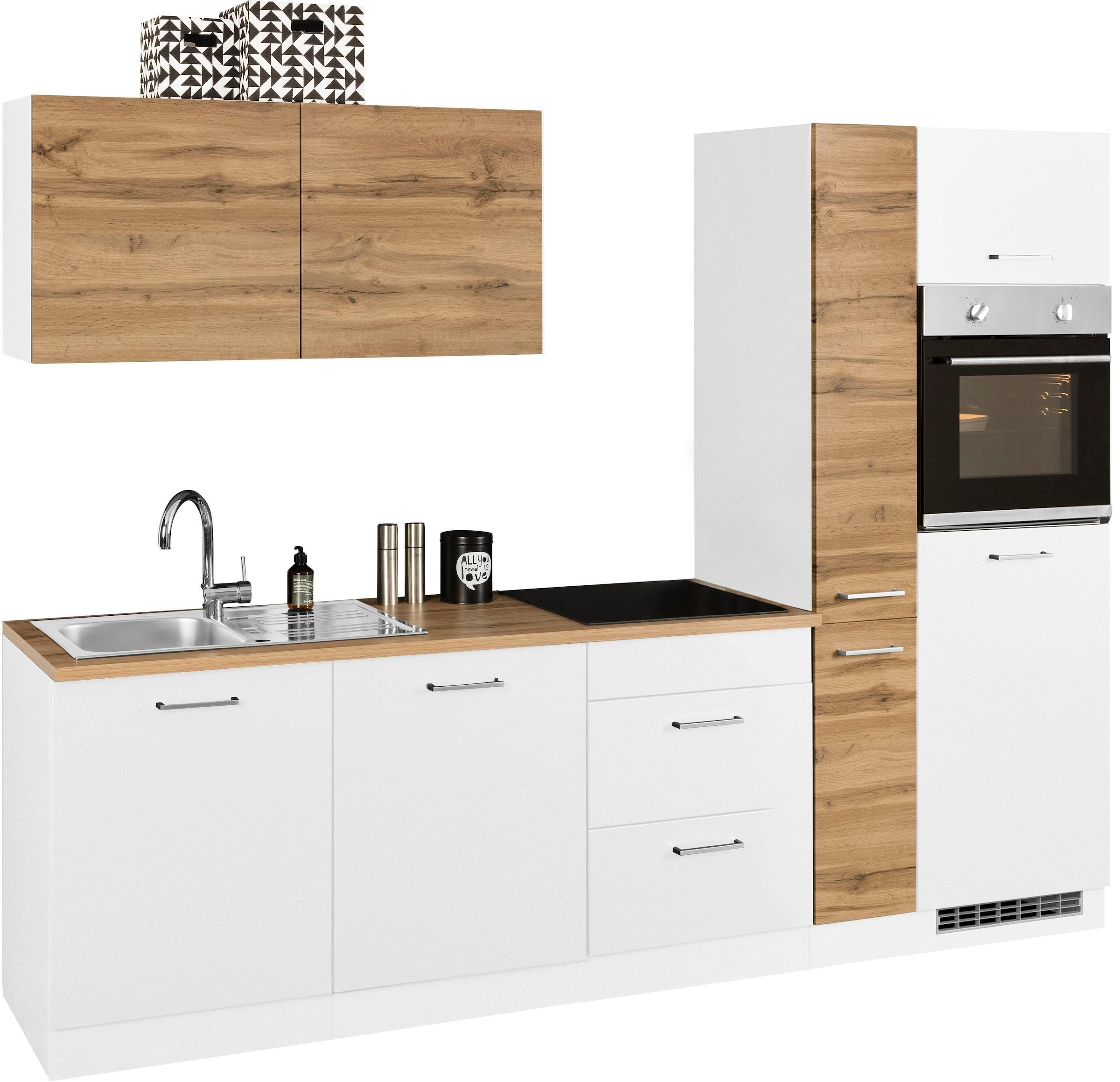 KOCHSTATION Küchenzeile »KS-Kehl«, ohne E-Geräte, Breite 270 cm, für Kühlschrank und Geschirrspüler