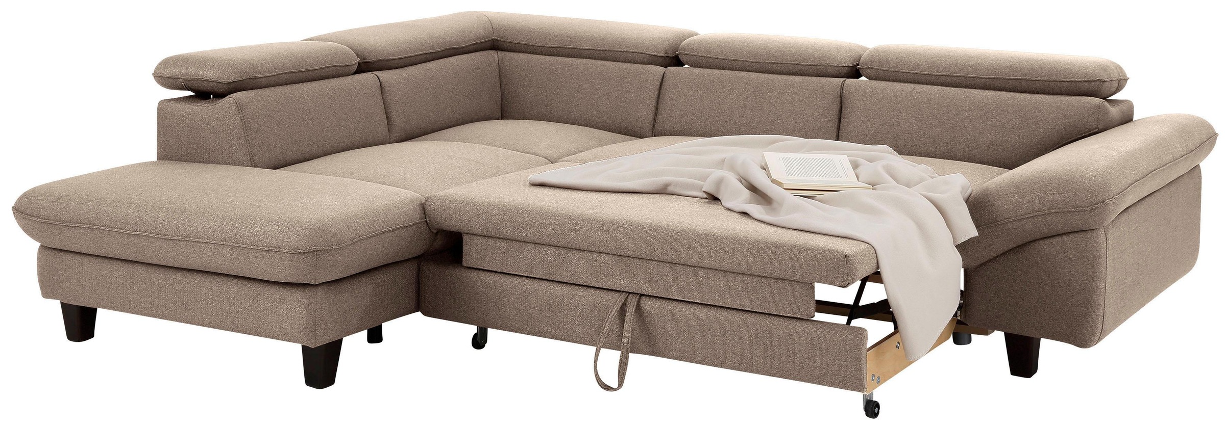 Home affaire Ecksofa »Pilot L-Form«, mit Kopfteilverstellung, wahlweise mit Bettfunktion & Bettkasten