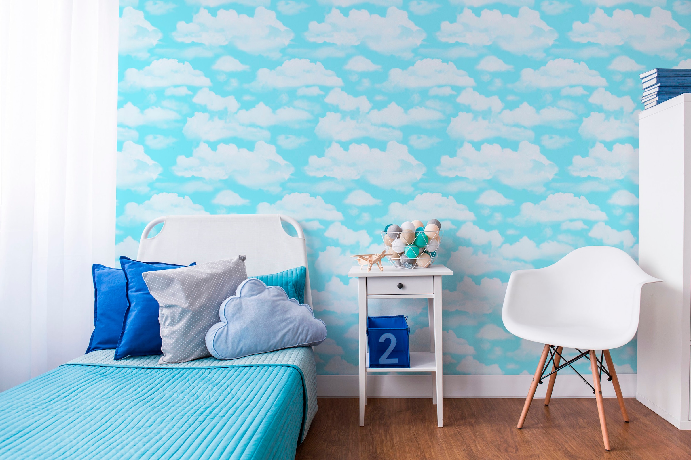 Papiertapete »Wolken«, Mehrfarbig - 10m x 52cm