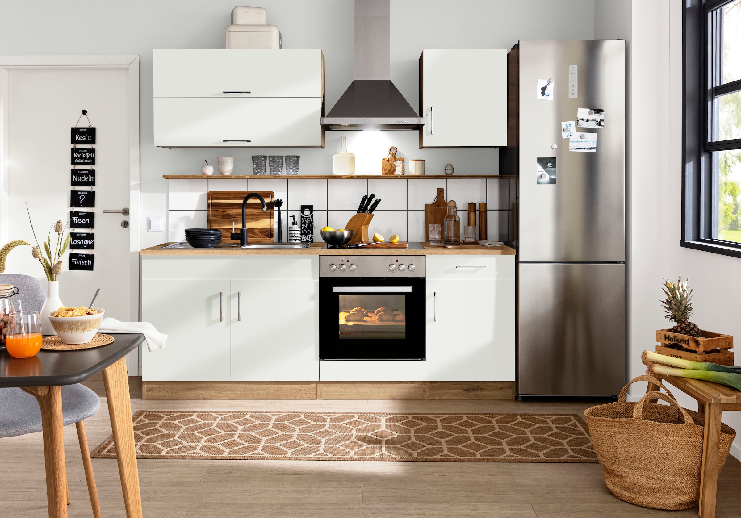 KOCHSTATION Küchenzeile »KS-Colmar«, mit E-Geräten, Breite 210 cm