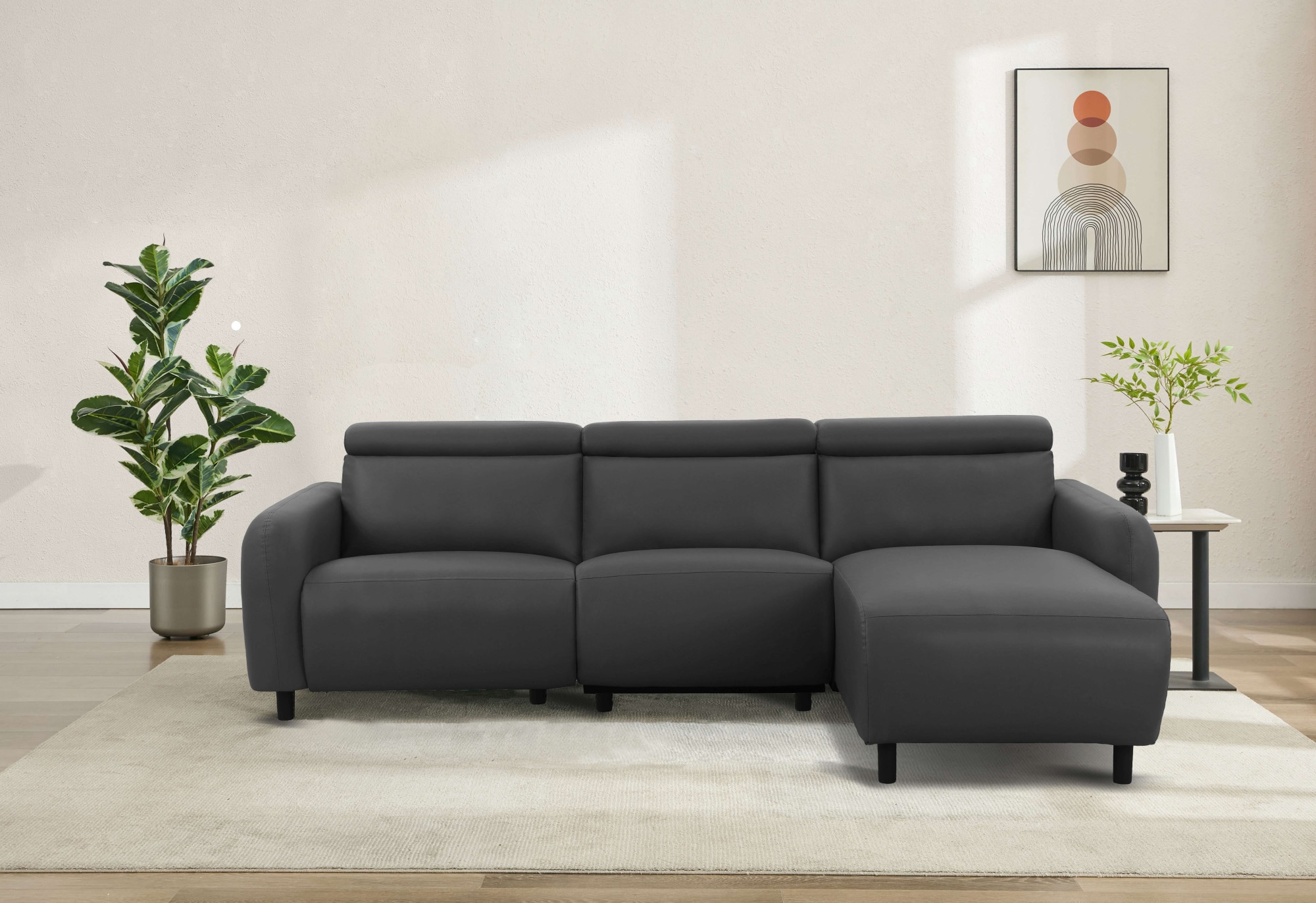 Home affaire Ecksofa »SKAANE Lederoptik, L-Form, 274 cm, manuelle u. elektr günstig online kaufen