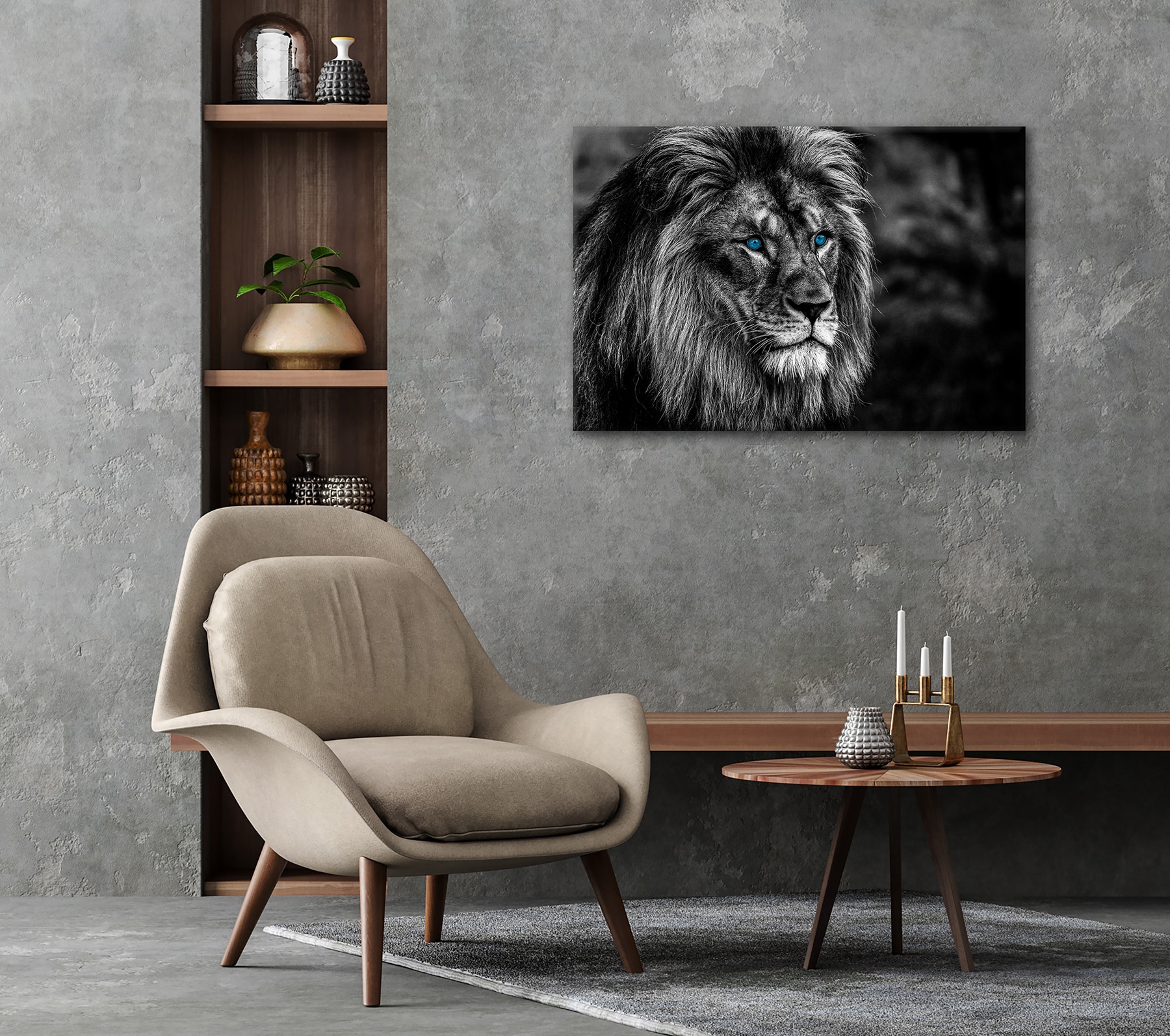 Bönninghoff Leinwandbild »Wandbild LÖWE 60x90 cm – Leinwandbild Keilrahmen Deko modern« Löwe 1 Stk. tlg. auf Keilrahmen gespannt