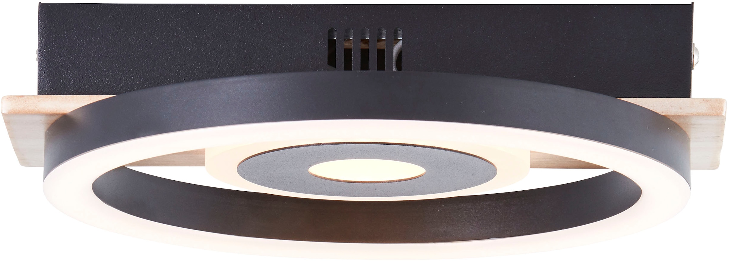 BreLight LED Deckenleuchte »Maureen«, mit Holzakzent, 22 x 20 cm, 1100 lm, 3000 K warmweiß, Holz/Metall