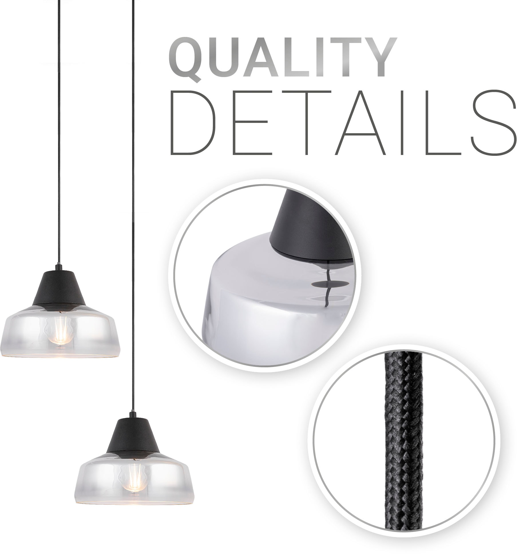 Paco Home Pendelleuchte »DIARA«, Leuchtmittel E27 | ohne Leuchtmittel, Glas Esszimmer Lampe Hängeleuchte Modern Vintage Industrial E27