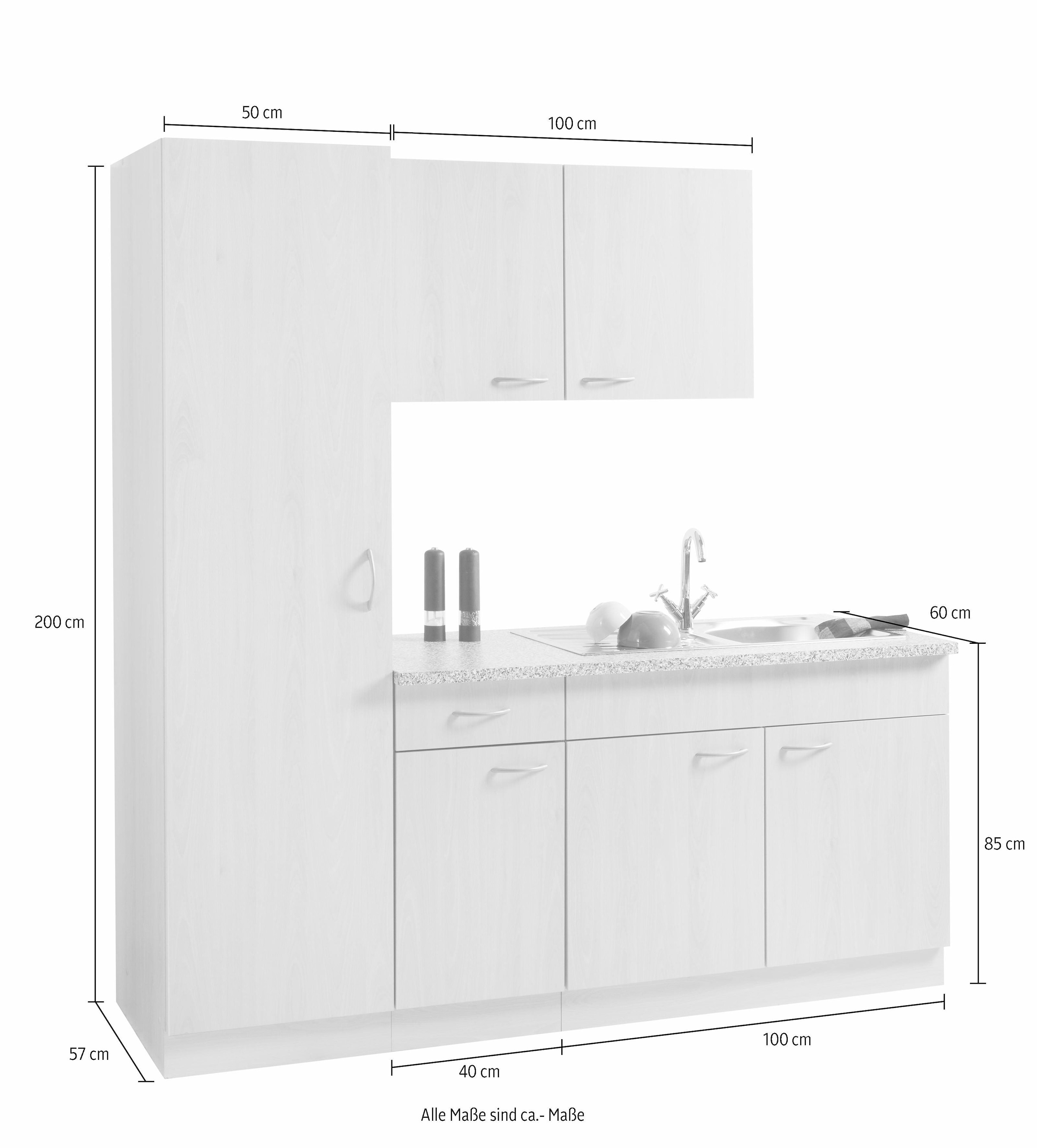 wiho Küchen Küche »Kiel«, ohne E-Geräte, Breite 190 cm, Tiefe 60 cm auf  Raten kaufen