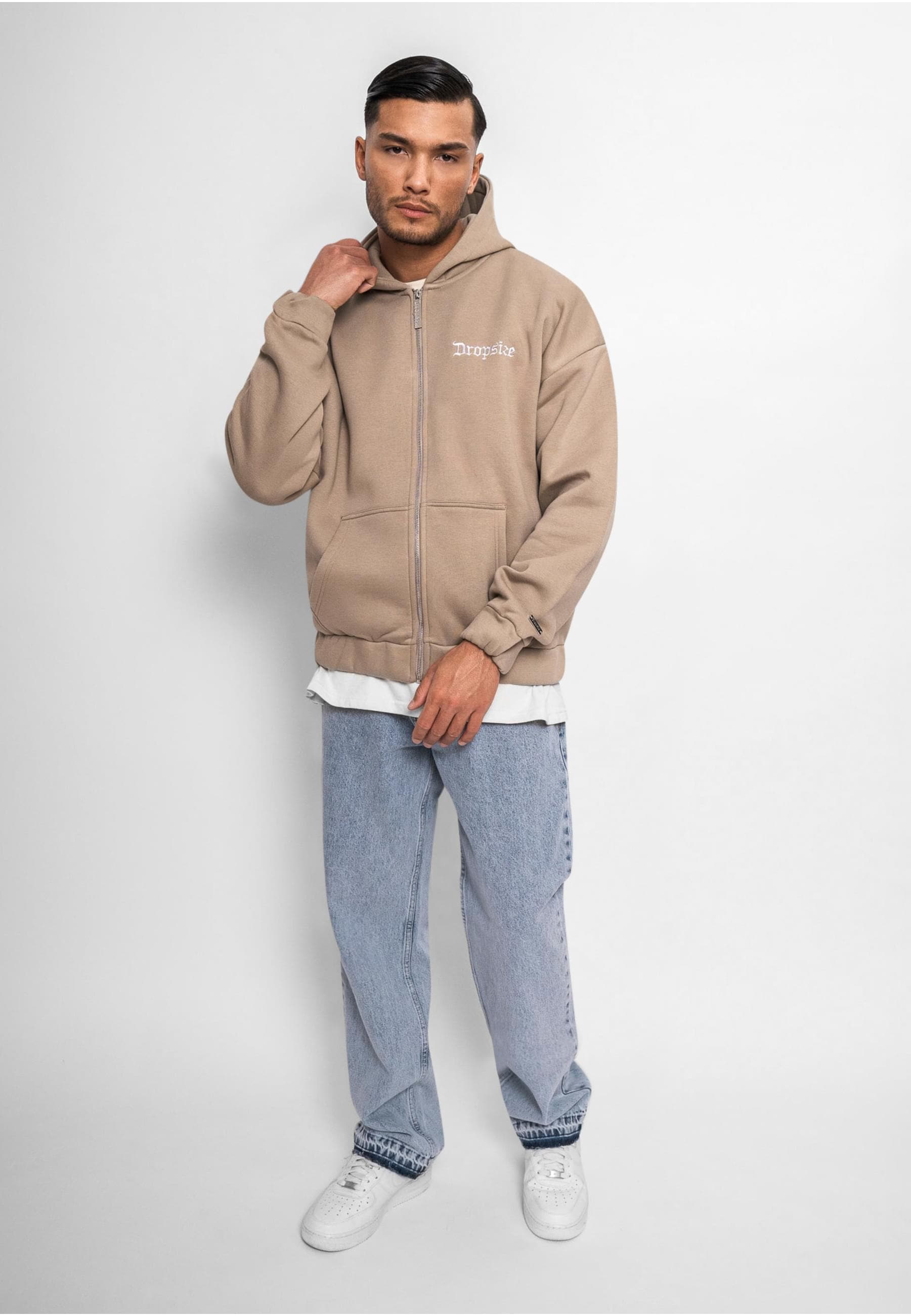 Dropsize Sweatjacke »Dropsize Herren Super Heavy Oversize Blank Zip Hoodie«