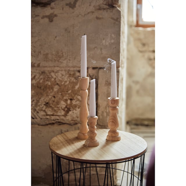 Höhe Kerzenhalter + Rechnung »Ricco«, aus cm auf St.), ca. + 11 25 Holz, cm (Set, kaufen 3 cm 17