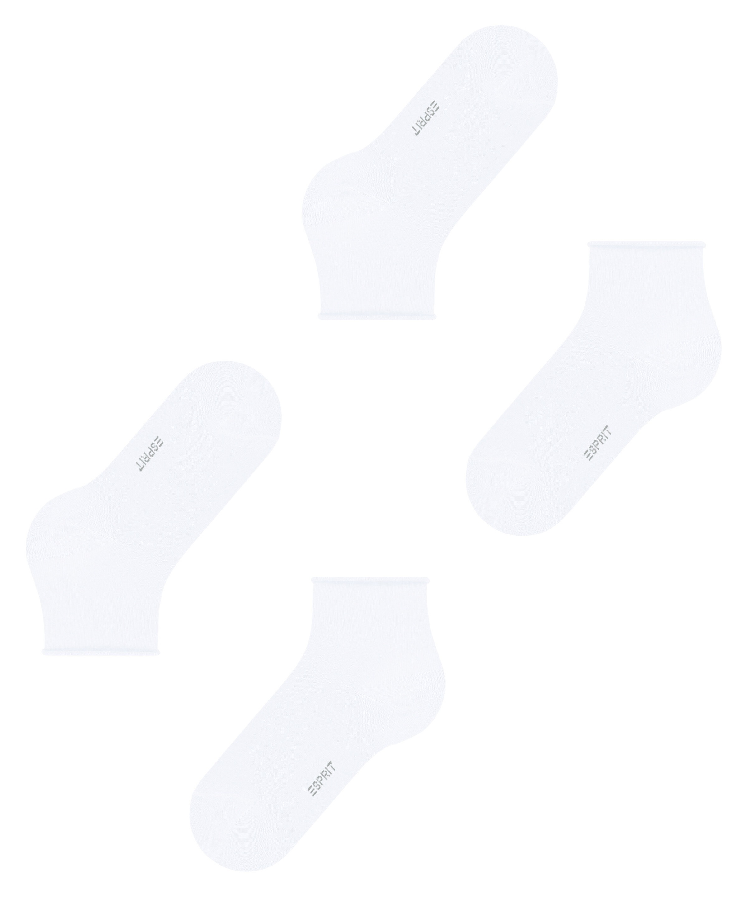Esprit Kurzsocken »Basic Pure« 2 Paar,  unifarbenes Basic-Design, Rollbündchen
