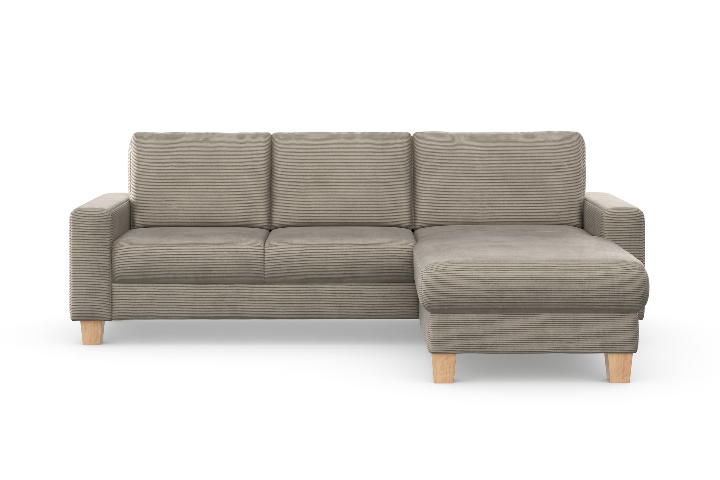 Home affaire Ecksofa »Summer L-Form«, mit Recamiere, mit oder ohne Bettfunktion und Bettkasten, Cord-Bezug