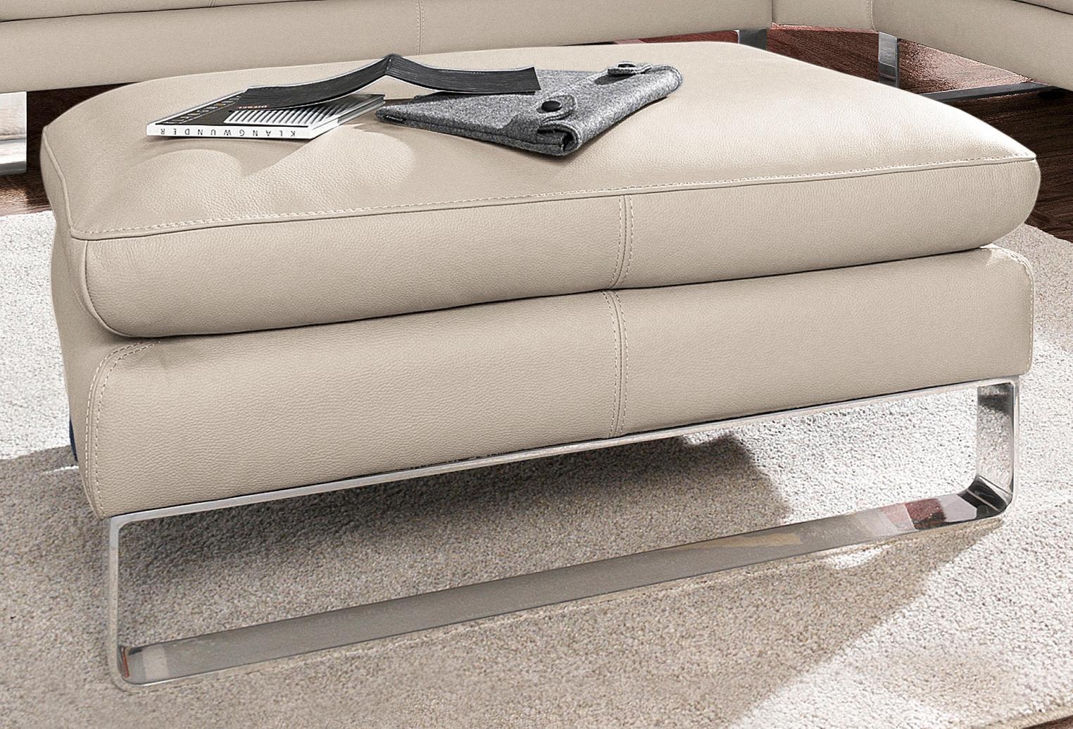 Hocker CALIA ITALIA "Dave", grau (fango), B:95cm H:42cm T:68cm, Hocker, Hocker, mit Kufenfuß