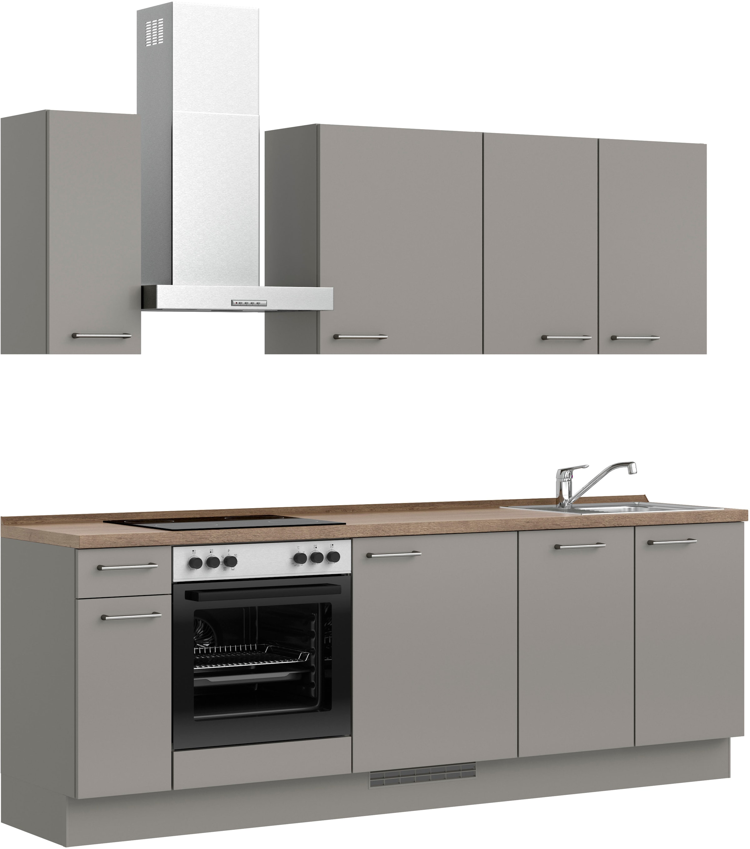 nobilia® Küchenzeile »"Laser I"«, vormontiert, Ausrichtung wählbar, Breite 240 cm, wahlw. mit E-Geräten