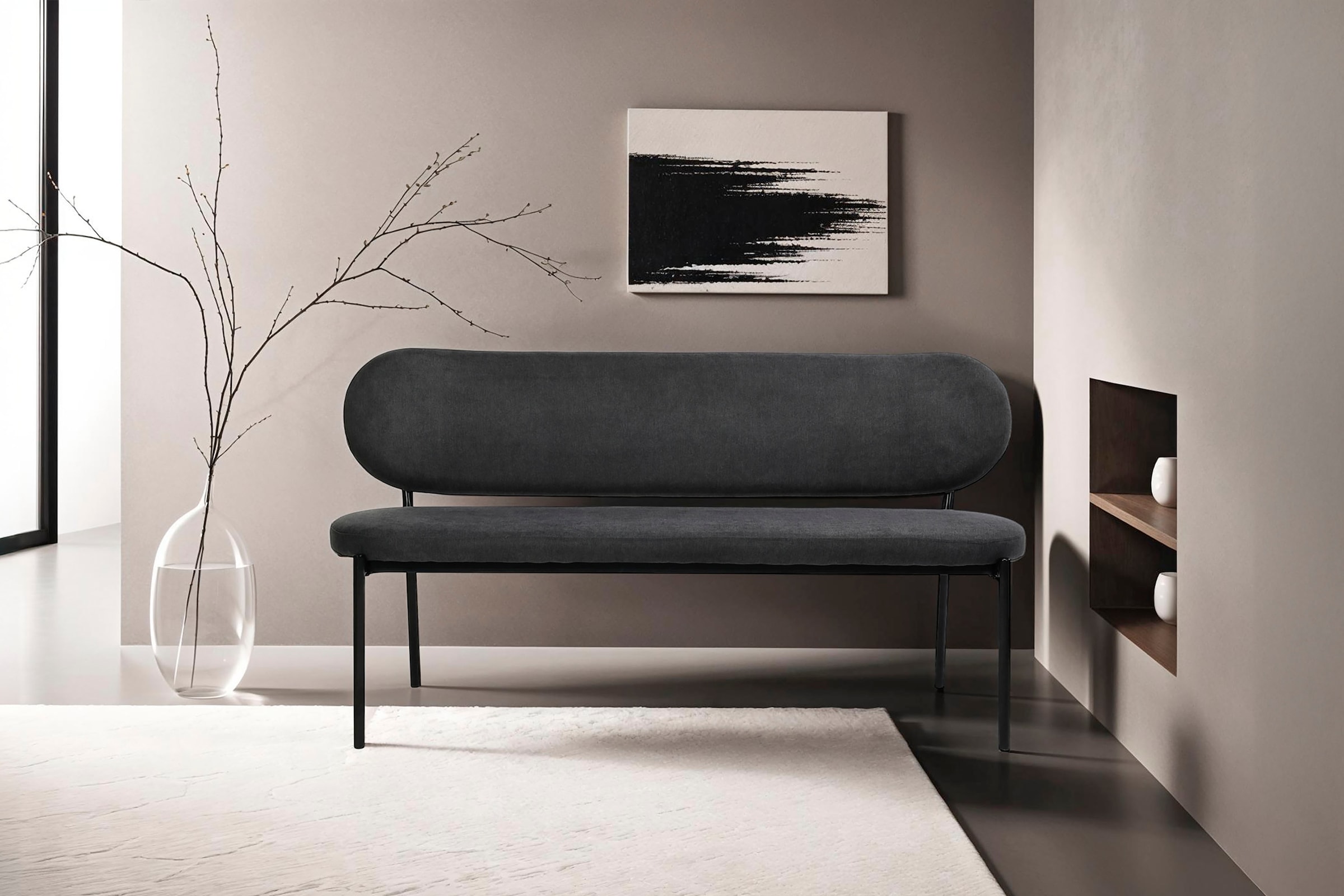 byLIVING Sitzbank »Jersey«, mit Webstoff-Bezug, mit Rückenlehne, Breite 160 cm