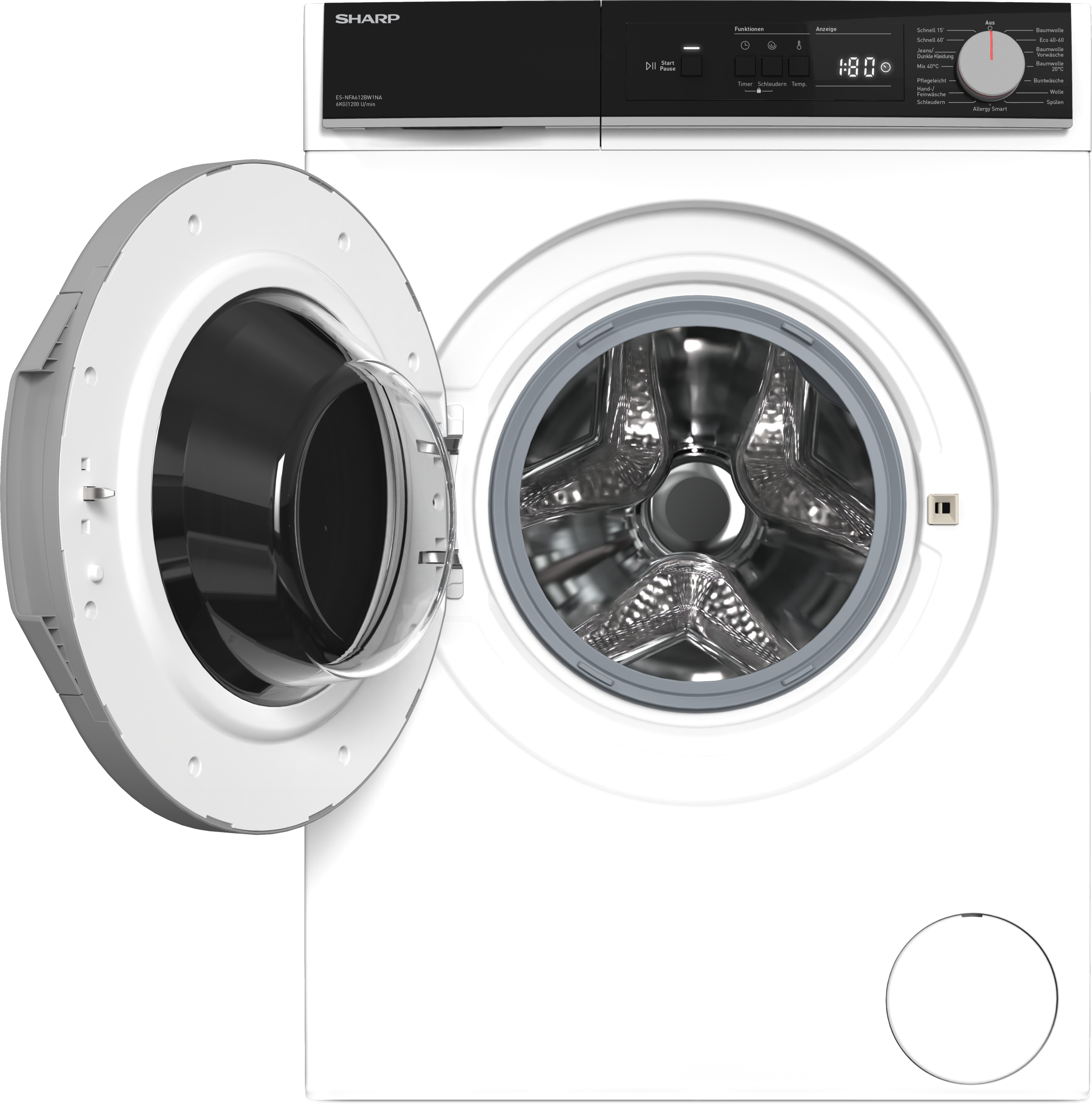 Sharp Waschmaschine Budget Class »ES-NFA612BW1NA-DE«, 6 kg, 1200 U/min günstig online kaufen