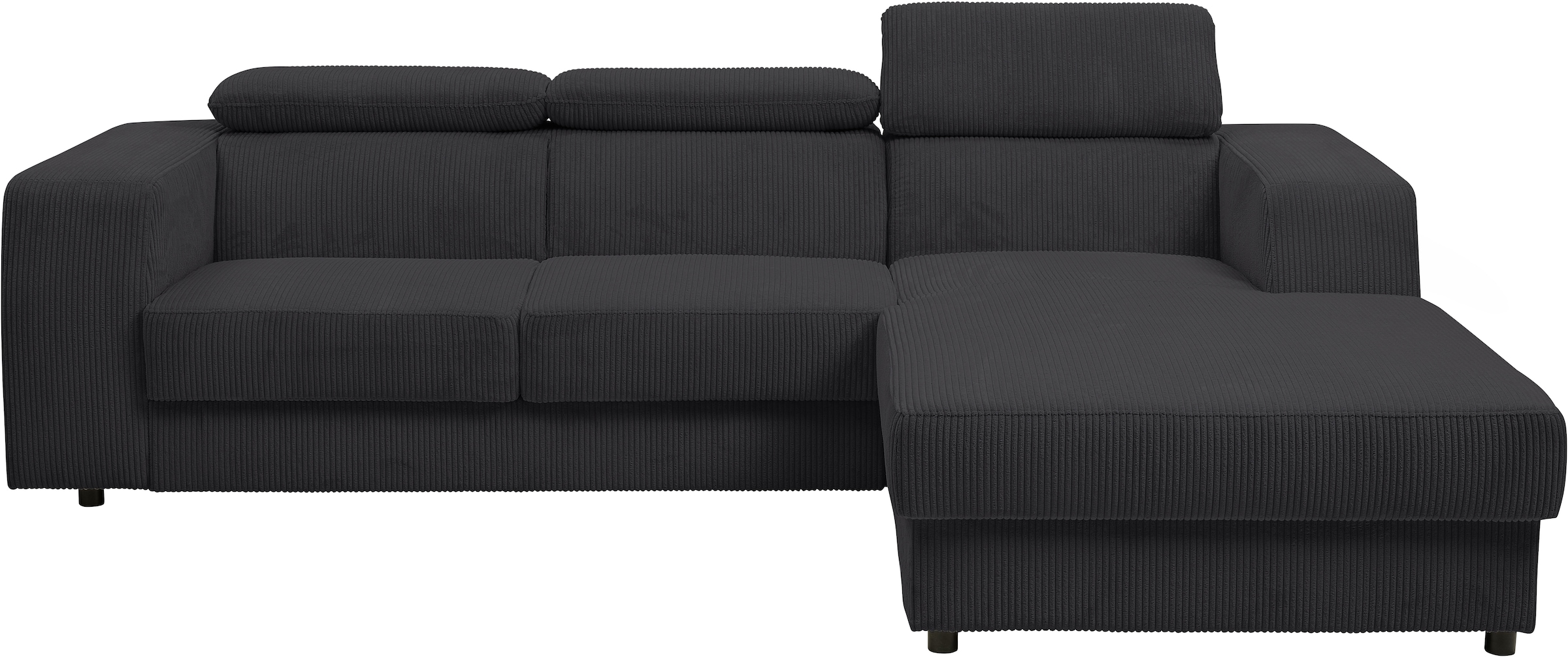 WERK2 Ecksofa »Cherry 270 x 192 cm modern & bequem, Kopfteilverstellung, Bettfunktion« Cord, L-Form, XXL, Schlaffunktion, Bettkasten