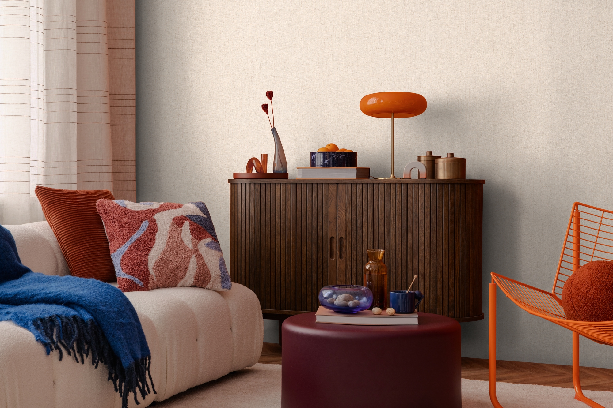 CosmoLiving by Cosmopolitan Vliestapete »Natural Texture – Struktur-Unitapete« matt strukturiert Zeitlose Vliestapete in natürlicher Leinenoptik