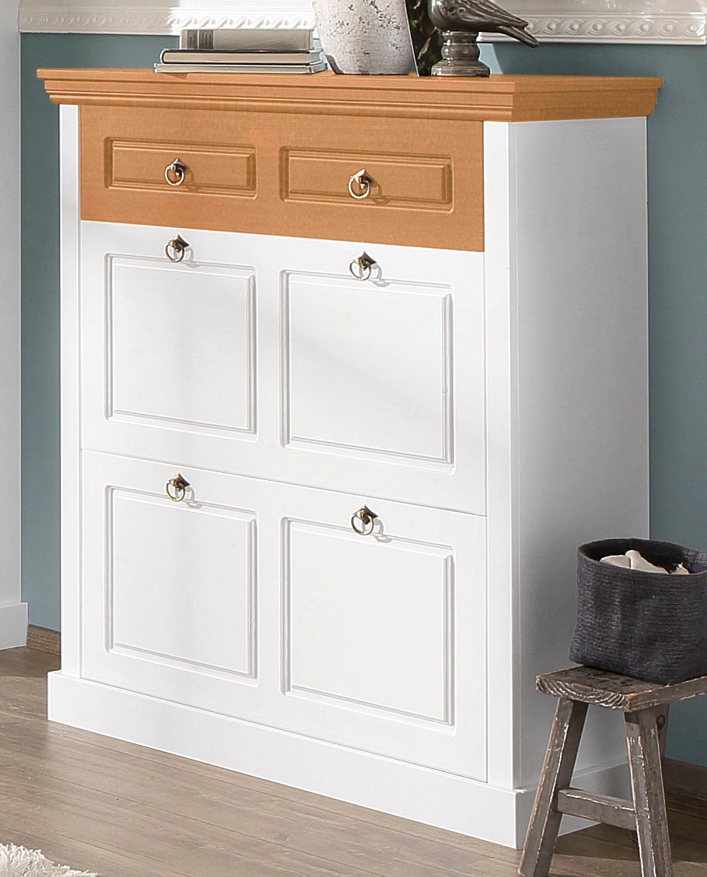 Home affaire Schuhschrank »Basilico« aus massiver Kiefer, FSC®, Breite 90 c günstig online kaufen