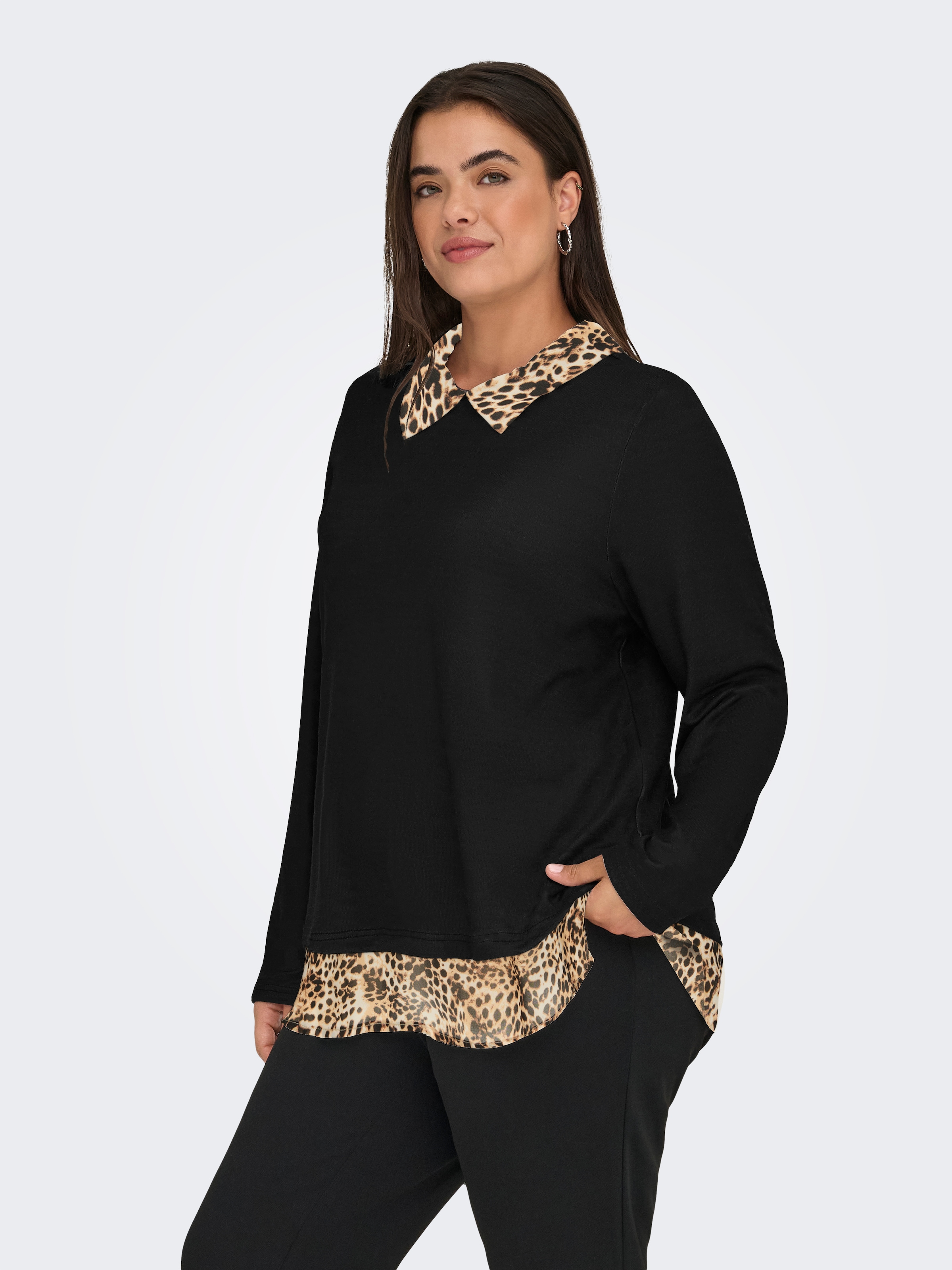 ONLY CARMAKOMA Blusenshirt »CARALBA LS MIX TOP JRS«