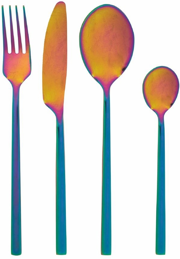 Villa d'Este Besteck-Set »Stylo Regenbogen«, (Set, 24 tlg.), Essbesteck-Set, poliert