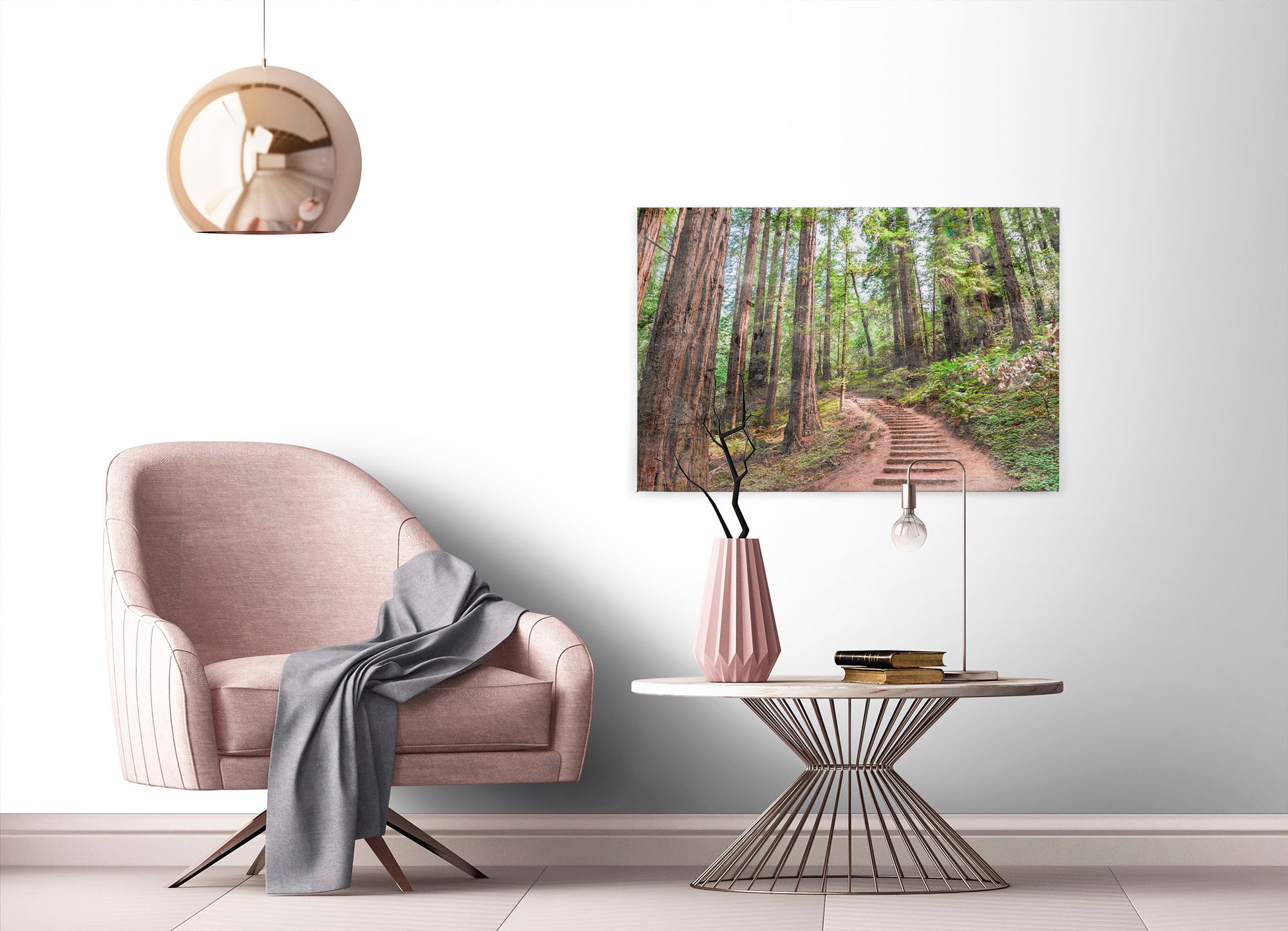 A.S. Création Leinwandbild »Forest Walk«, Kunst-Wald-Kinder, (1 St.), Waldweg Wald Bild Keilrahmen Leinwand-Bild Wohnzimmer modern Wandbild