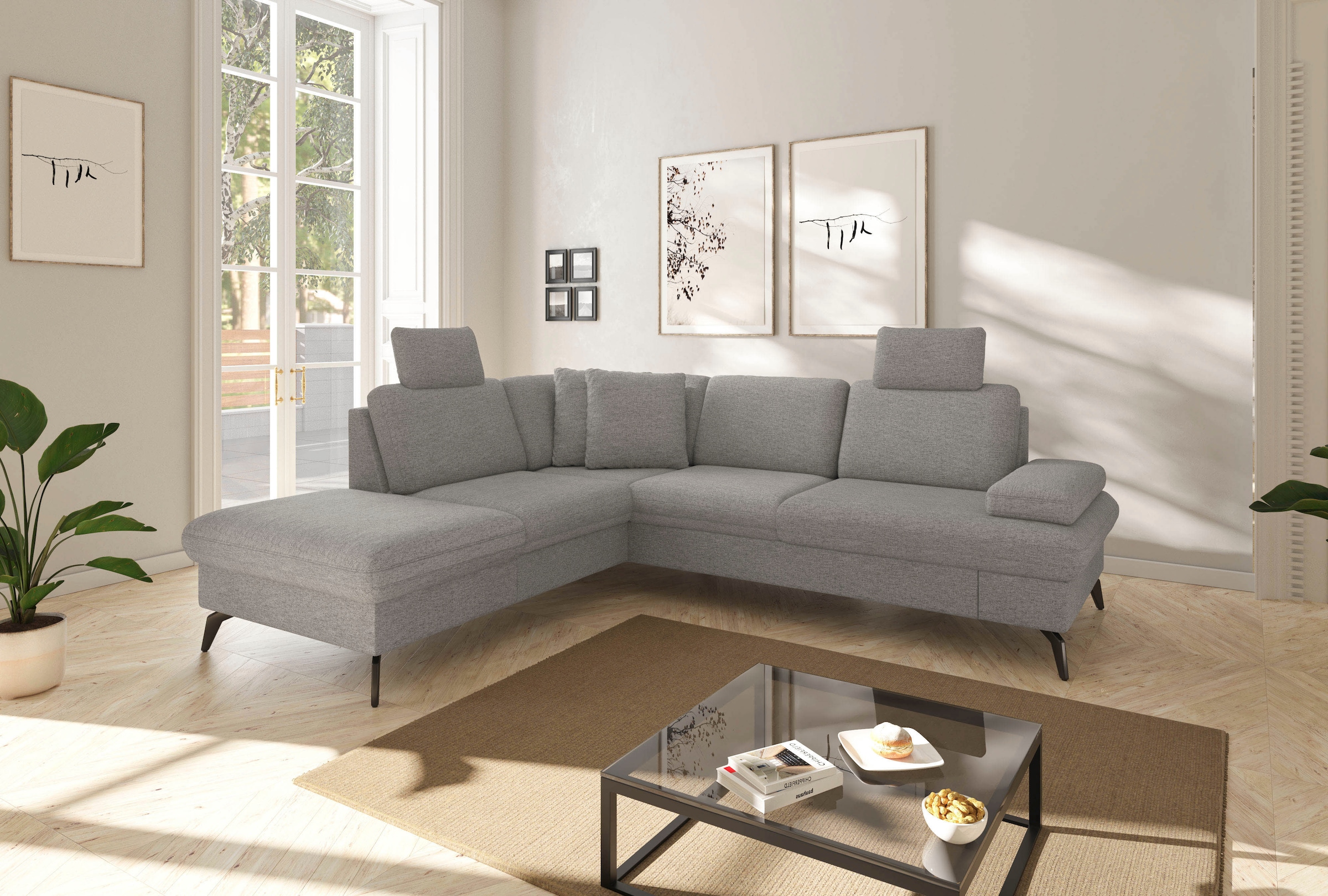 sit&more Ecksofa »Morris Jubi L-Form«, inkl. Armteilfunktion und 1 Zierkiss günstig online kaufen
