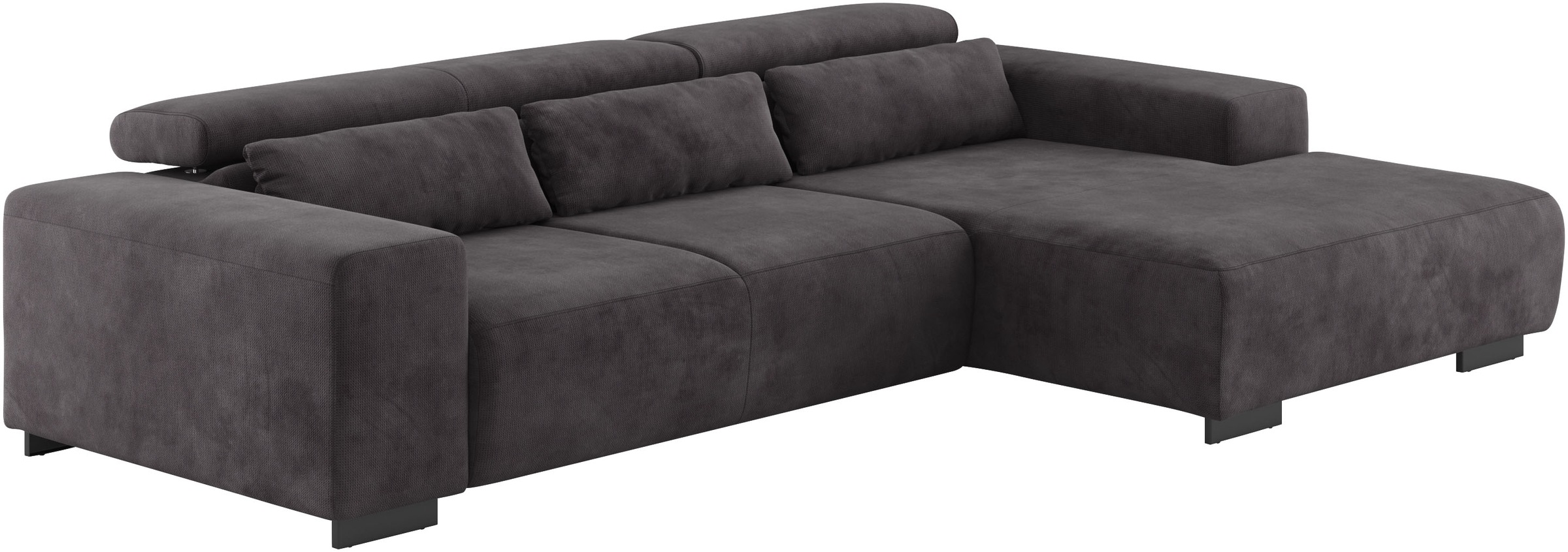 COTTA Ecksofa »Side L-Form, mit Kopfteilverstellung & 3 Nierenkissen«, optional motorische Sitztiefenverstellung
