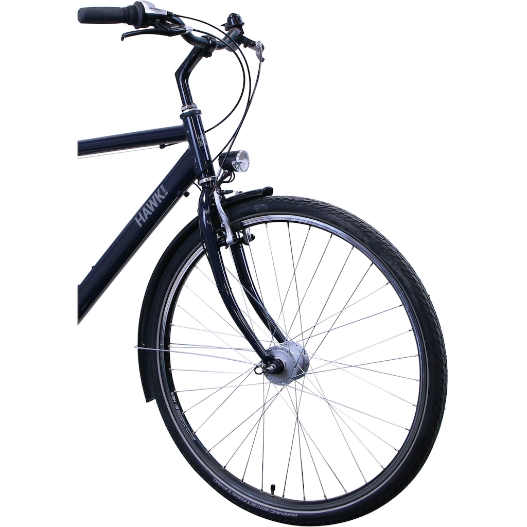 HAWK Bikes Cityrad »HAWK CITYTREK EASY BLUE GENT«, 7 Gang, Shimano, Tourney Schaltwerk, Kettenschaltung