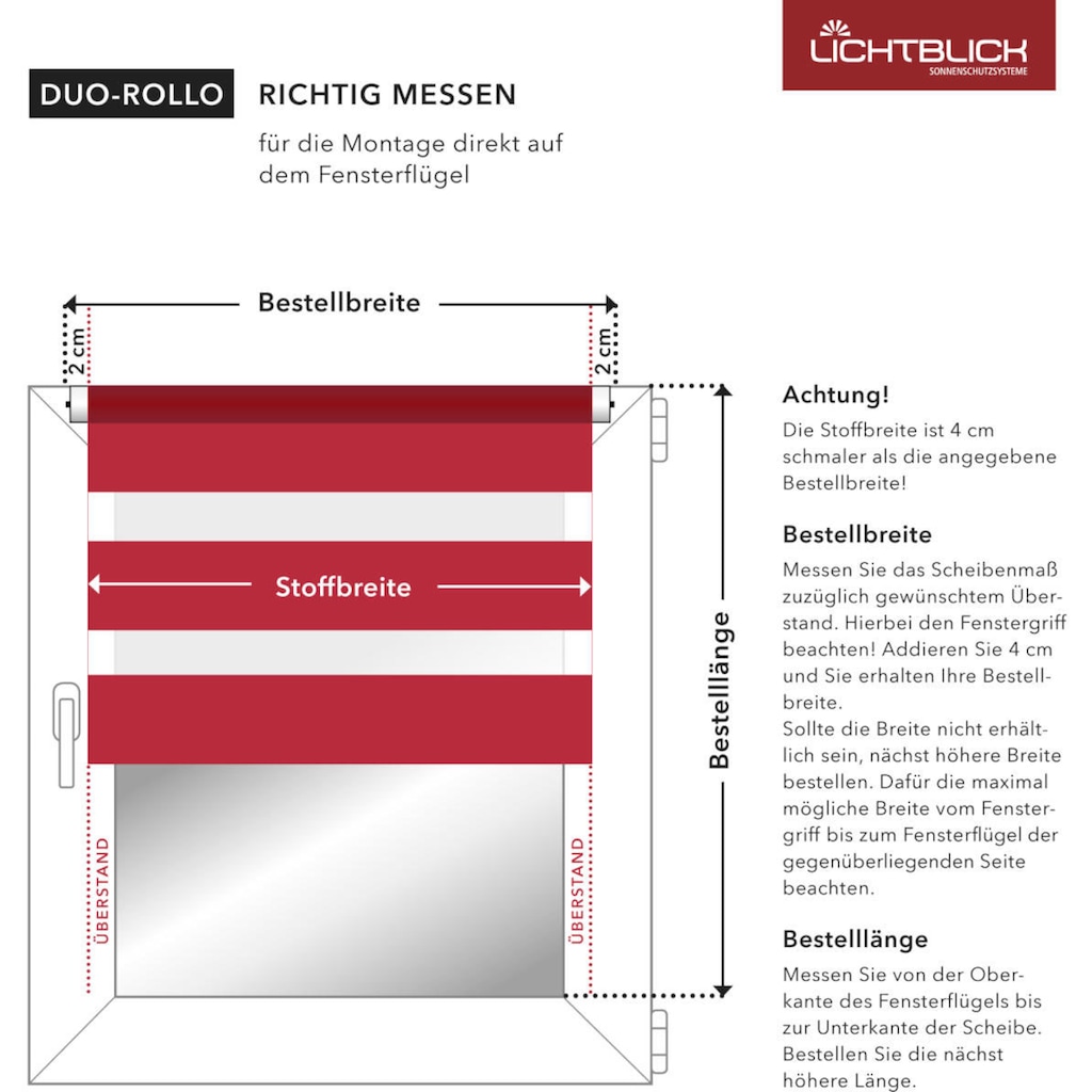 LICHTBLICK ORIGINAL Doppelrollo »Duo Rollo Klemmfix, ohne Bohren, meliert«, halbtransparent, freihängend