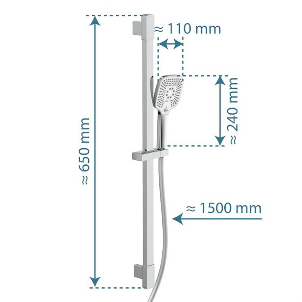 Schütte Stangenbrause-Set »RAVENNA« 1 Stk. tlg. 3-fach verstellbar / Antikalk / wassersparend