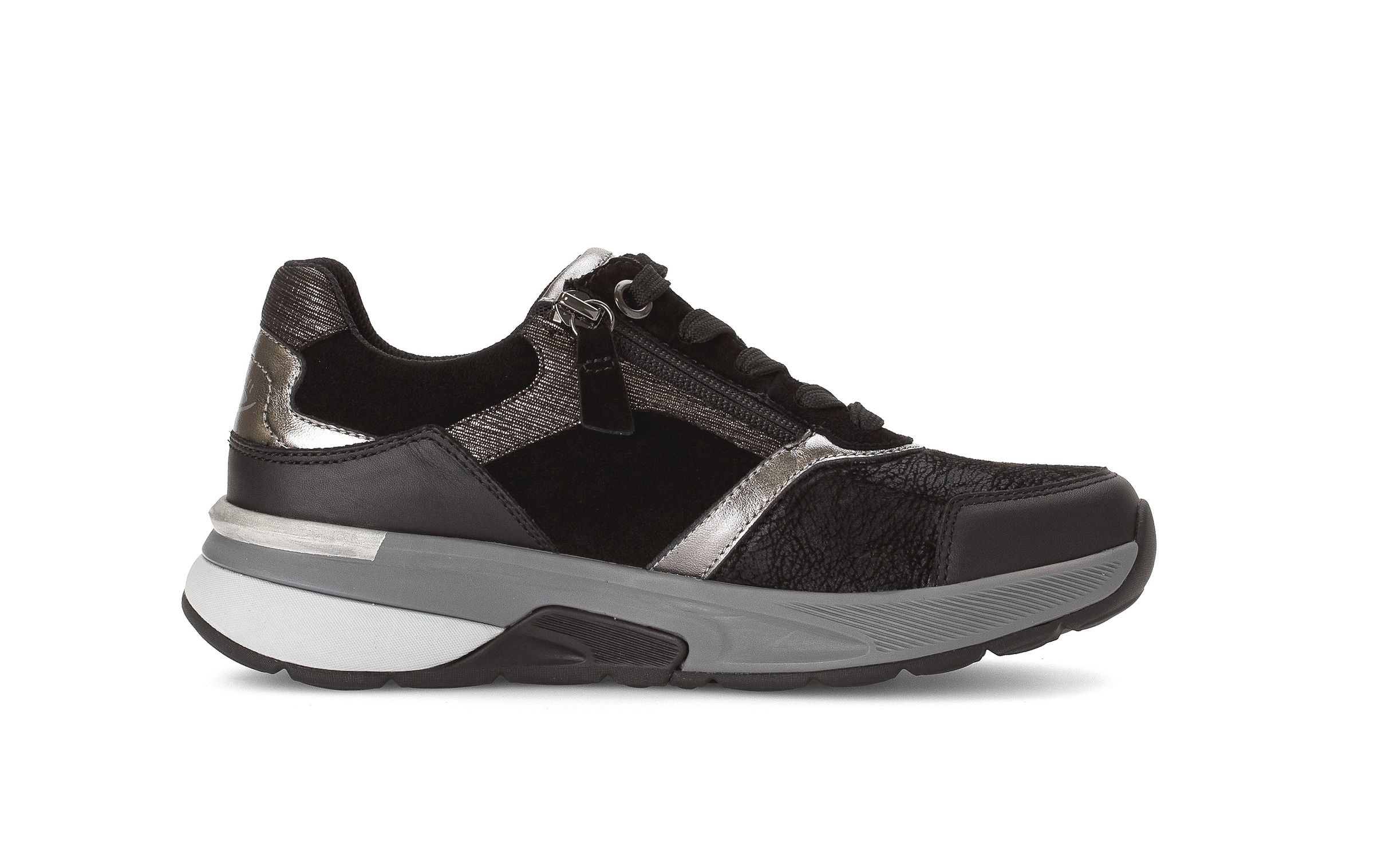 rollingsoft Keilsneaker  Freizeitschuh, Halbschuh, Schnürer mit modischen Kontrastbesätzen