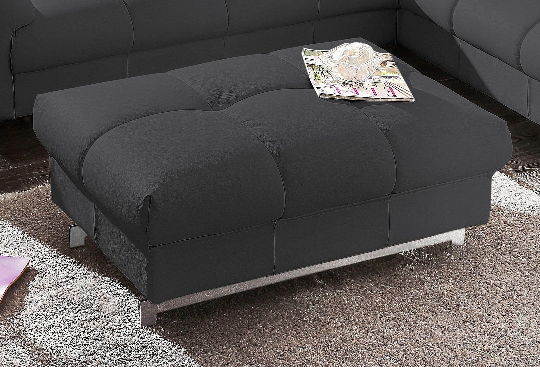 COTTA Polstergarnitur »Chef L-Form«, (Set), Set bestehend aus: Ecksofa mit Kopfteilverstellung & Hocker