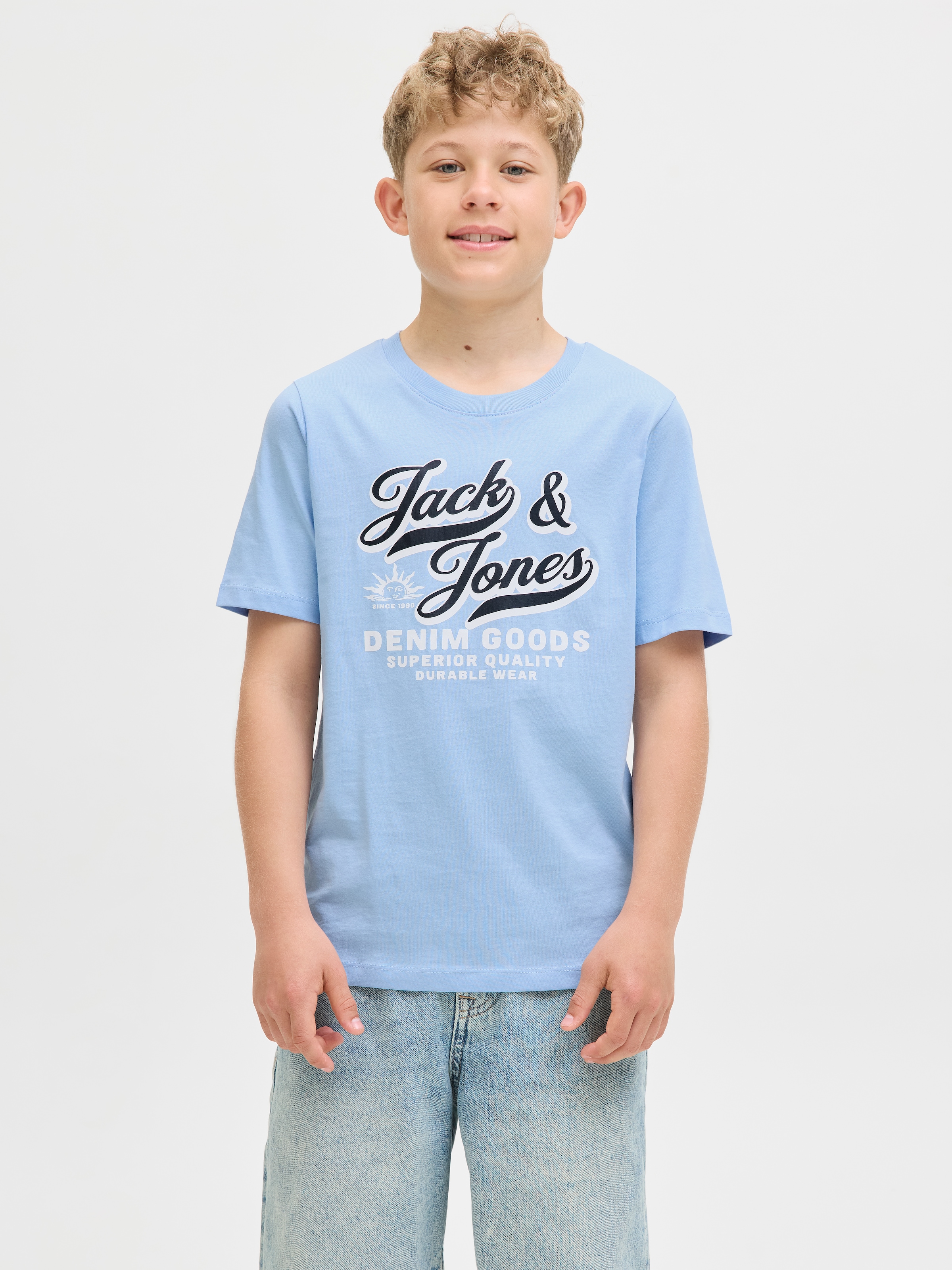 Jack & Jones Junior T-Shirt »JJELOGO TEE SS 2 COL AW25 2PK MP JNR«, (Packung, 2 tlg.)