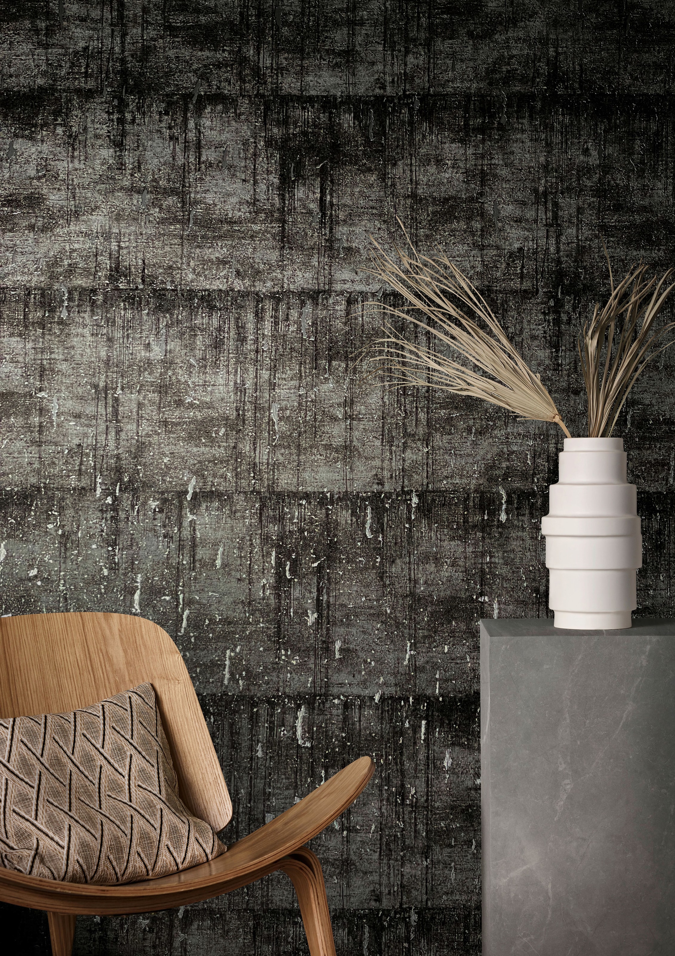 Marburg Vliestapete metallic | schimmernd Betonoptik, moderne Tapete für Wohnzimmer Schlafzimmer Küche