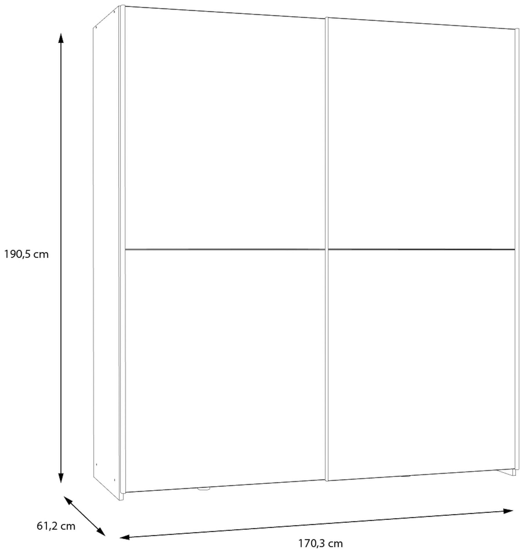Home affaire Schwebetürenschrank »OTTOs Choice, 2 Schiebetüren, Made in Europe, stabil und zeitlos«, (5 Breiten: 120 -200cm, Höhe ca. 190cm), in verschiedenen Farben und Breiten