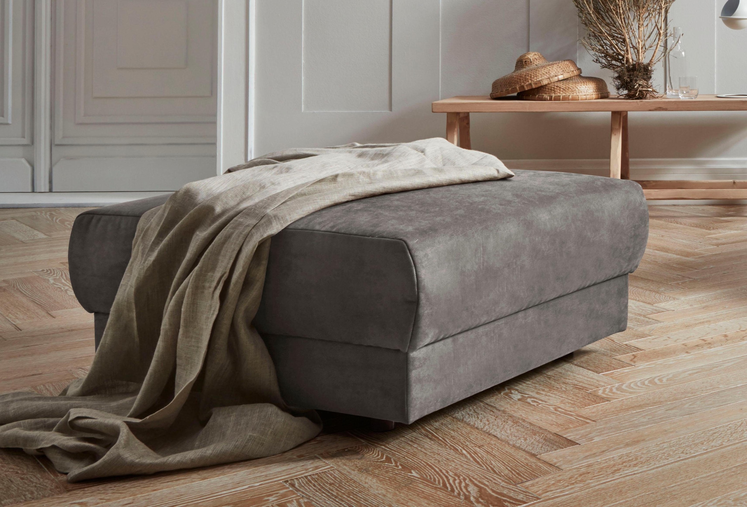 Home affaire Hocker »Hobro« in 3 Bezugsstoffen und vielen Farben, Design by günstig online kaufen