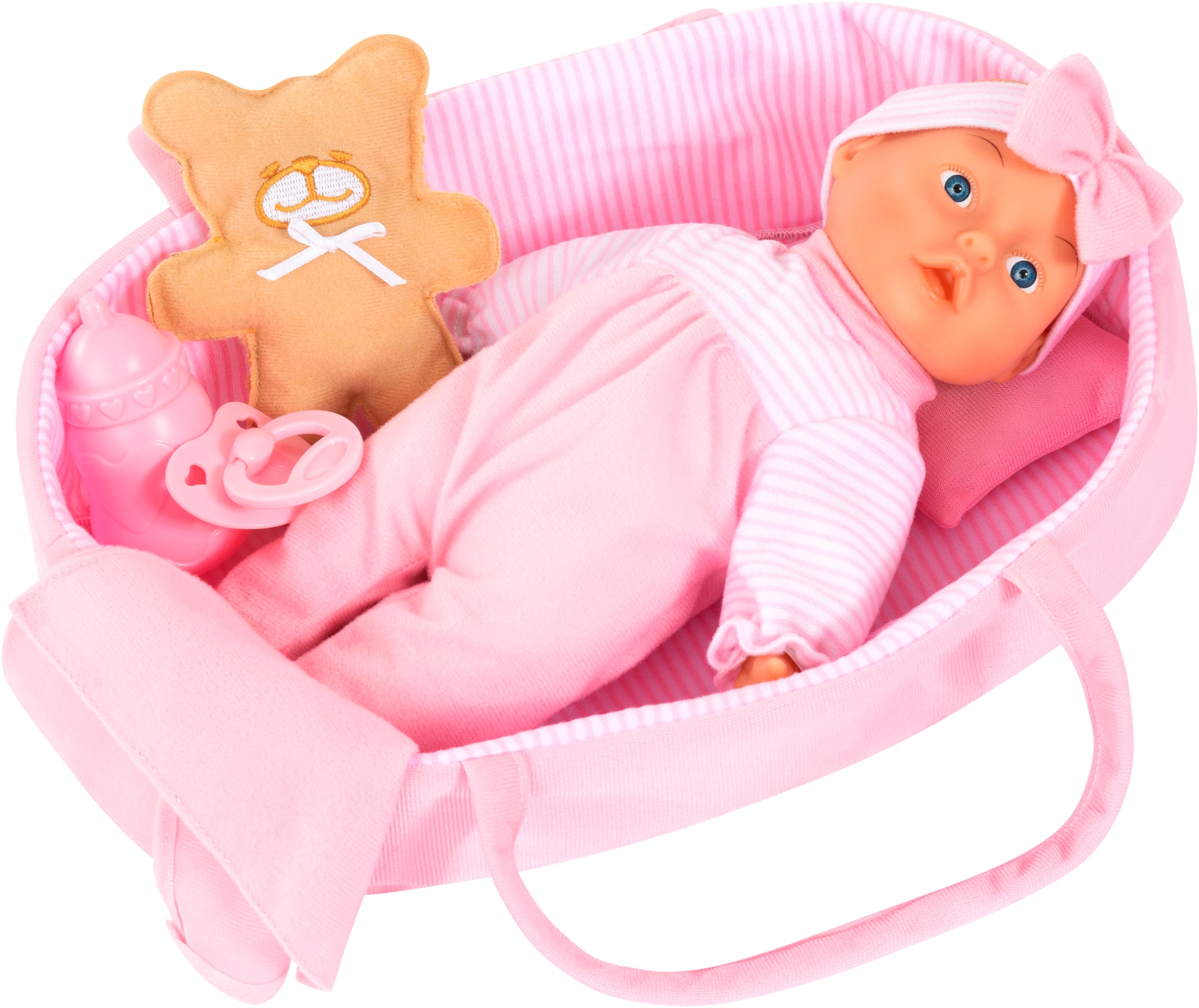 Bayer Babypuppe »Cozy 28cm«, (6 tlg.), mit Zubehör