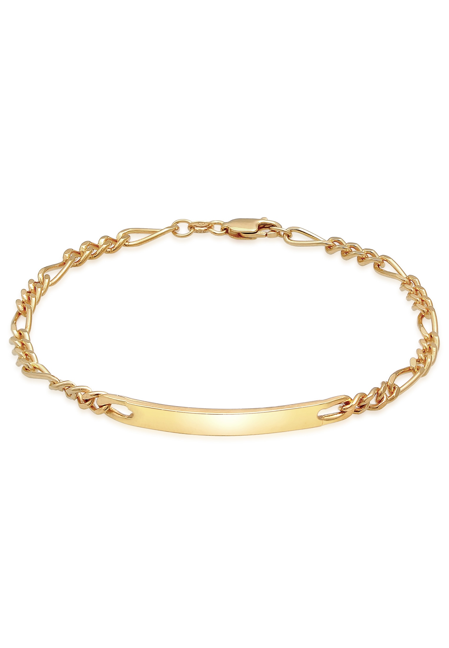 Kuzzoi Armband »Herren ID Platte Figaro Klassisch 925 Silber«