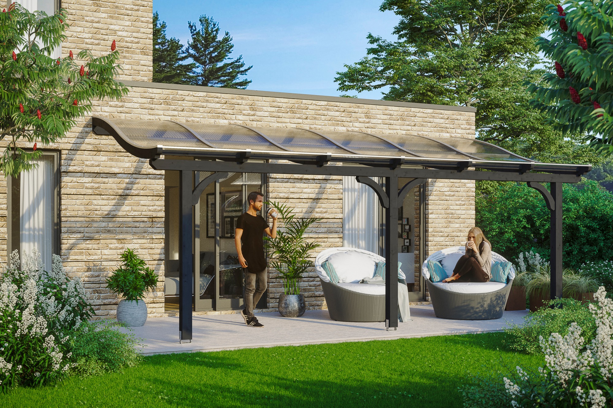 SKANHOLZ Terrassendach »Venezia« Anthrazit