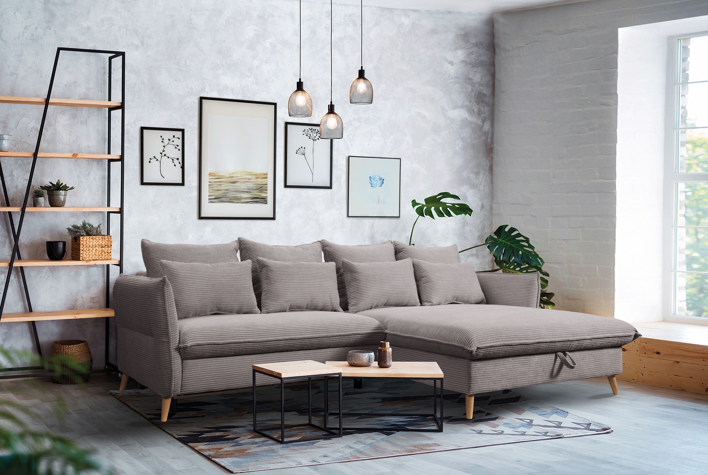 exxpo - sofa fashion Ecksofa »WALPY, elegant & modern, bequem, schmale Arml günstig online kaufen