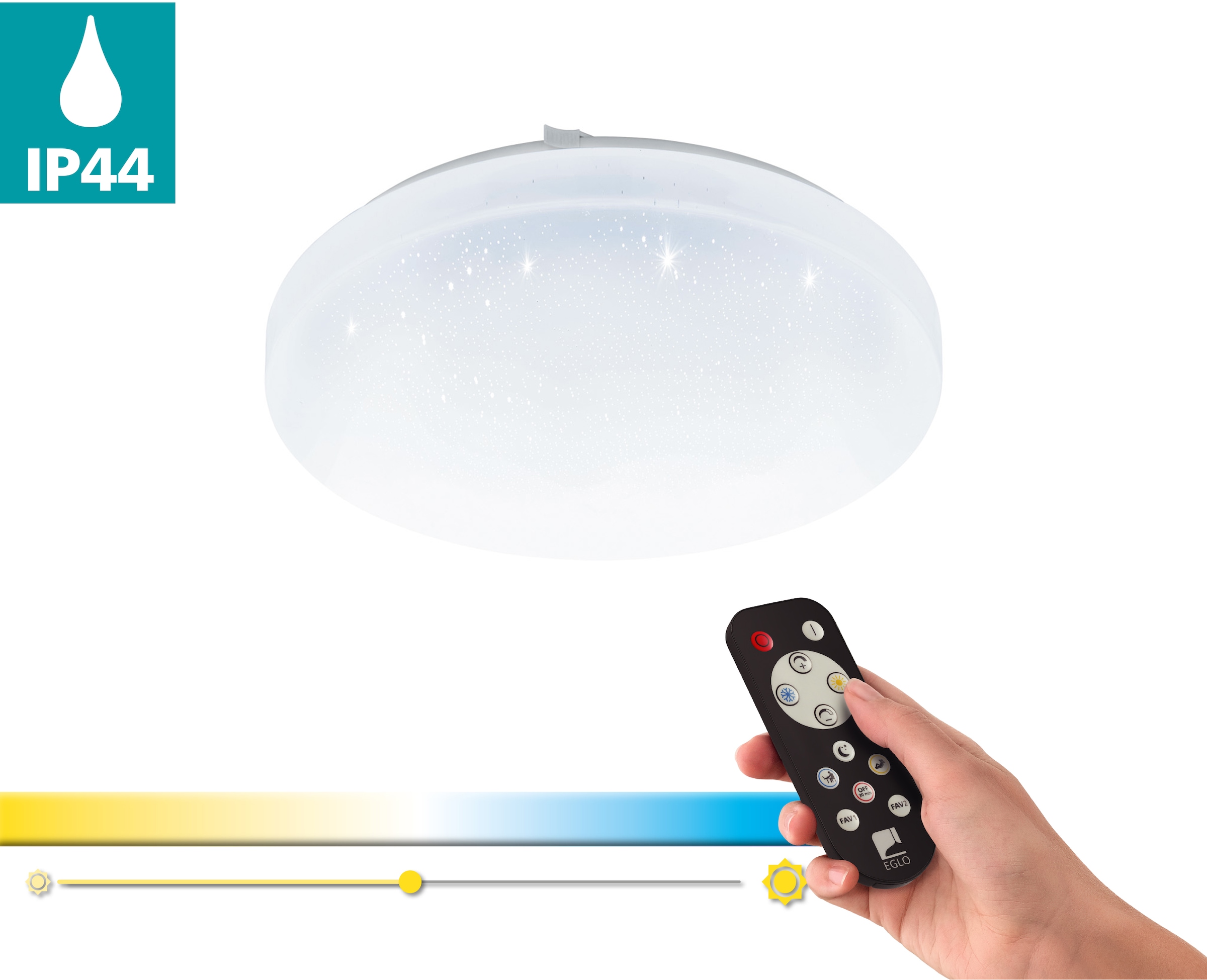 EGLO Deckenleuchte »FRANIA-A«, Ø 30 cm, dimmbar, mit Fernbedienung günstig online kaufen