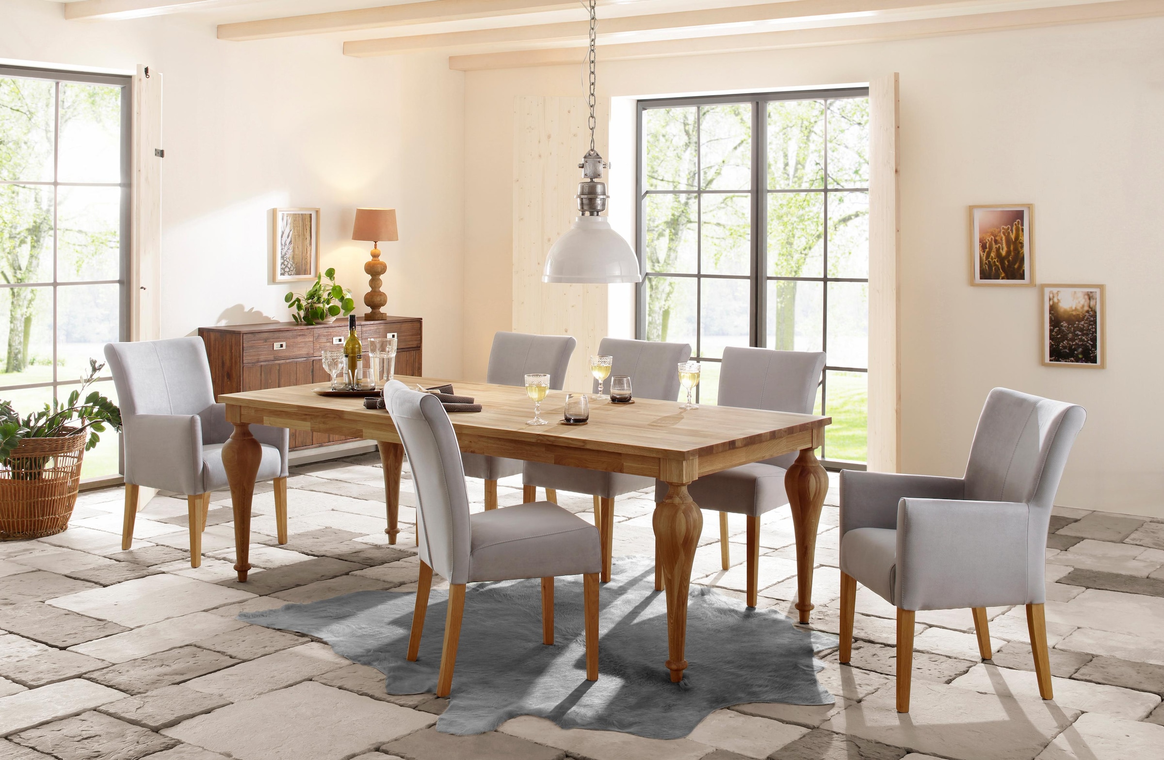 Home affaire Esszimmerstuhl »Queen Polsterstuhl BESTSELLER«, (Set), 2 St., Luxus-Microfaser, verschiedene Bezüge, Gestell Massivholz