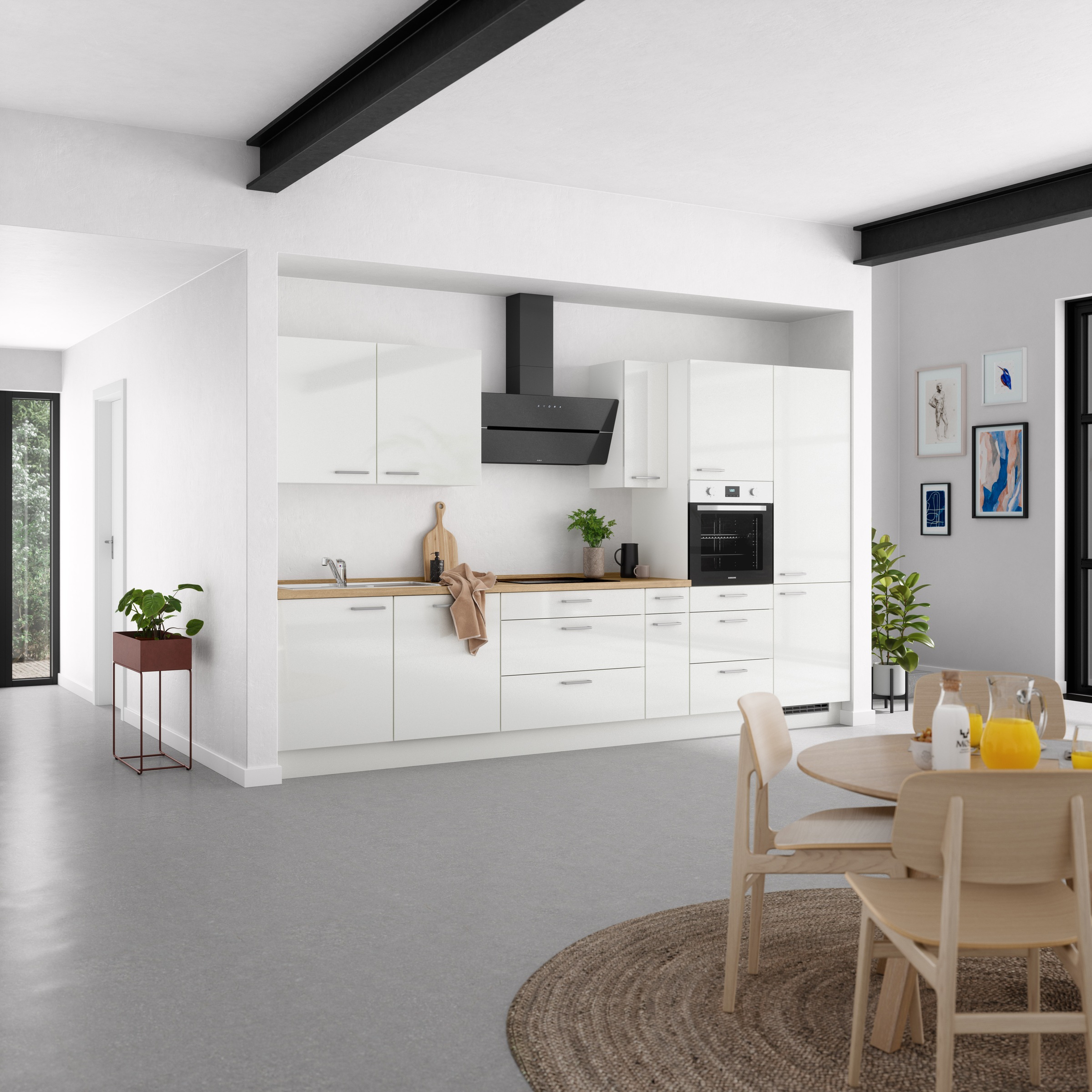 nobilia® Küchenzeile »"Flash II" mit Hochglanz Fronten«, vormontiert, Ausrichtung wählbar, Breite 360 cm, wahlw. mit E-Geräten