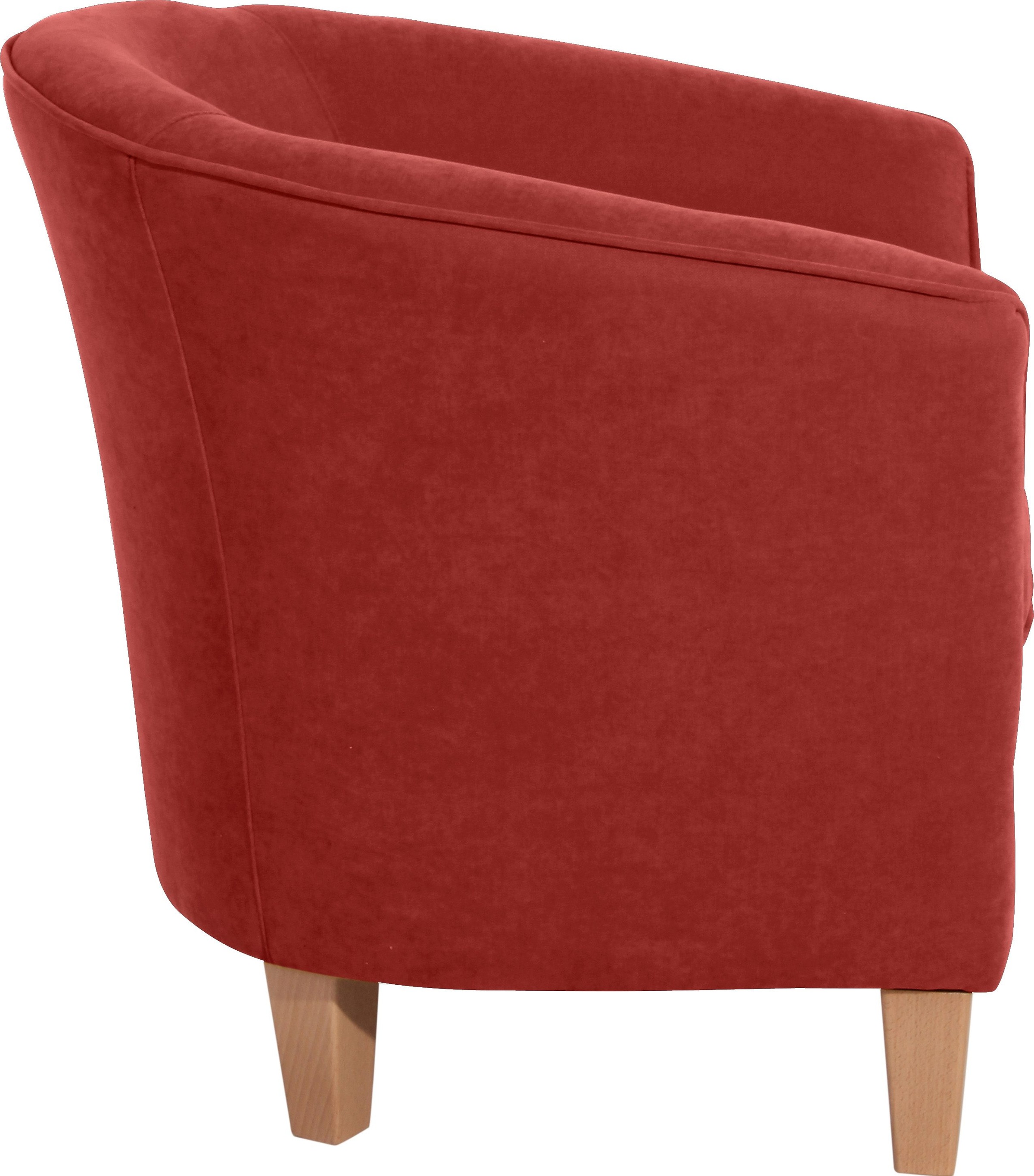 Max Winzer® Cocktailsessel »Luisa, Loungesessel«, in runder Form, mit Holzfüßen