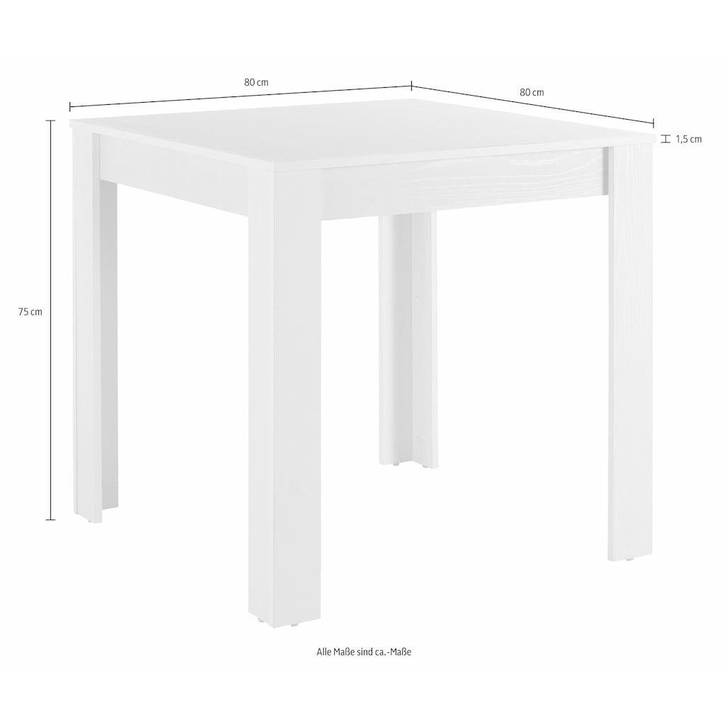 INOSIGN Essgruppe, (Set, 5 tlg.), mit Tisch in Eichefarben Sägerau, Breite 80 cm