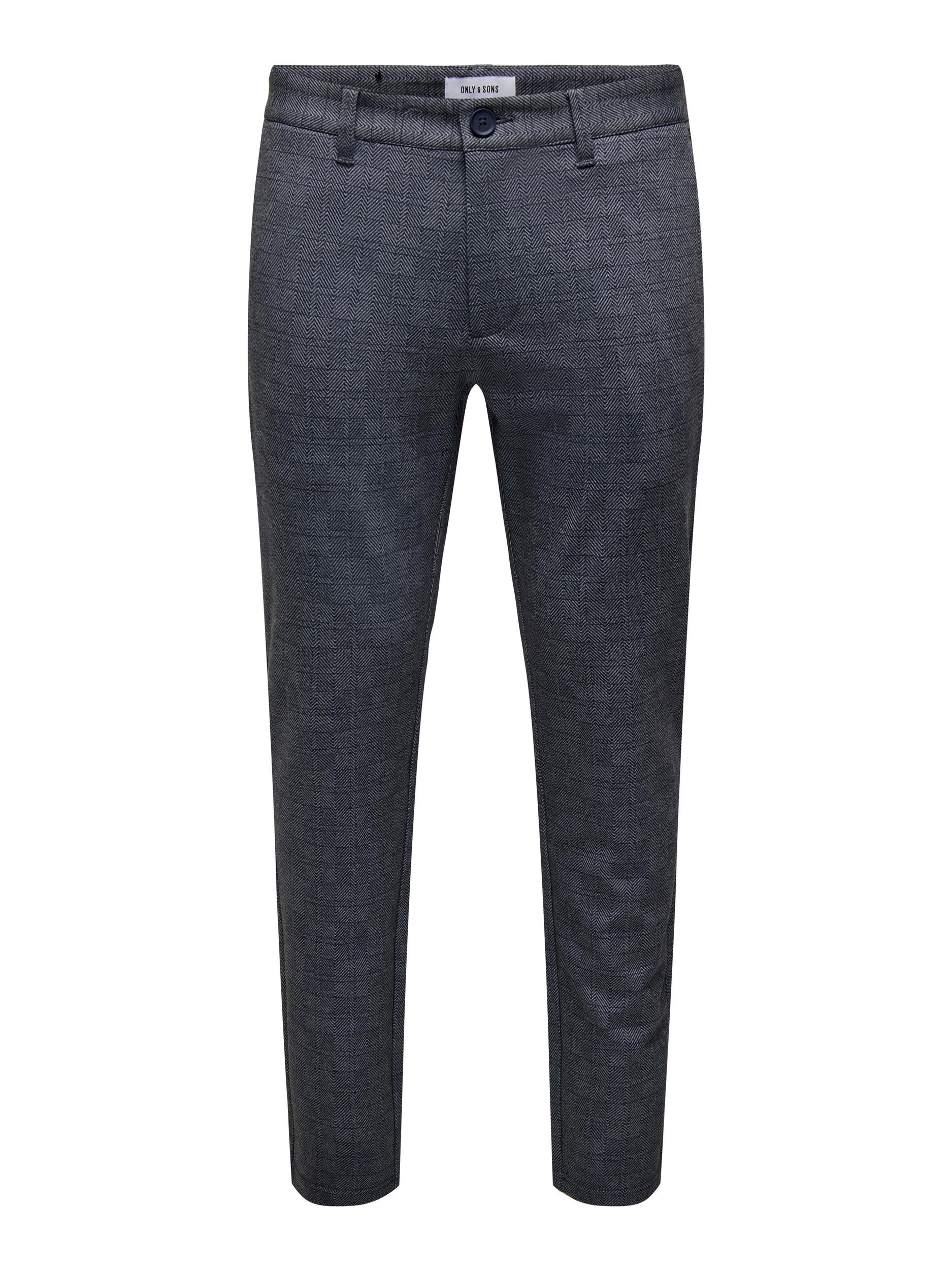 ONLY & SONS Chinohose »ONSMARK PANT HERRINGBONE PRINT GW 3361BF« Dress Blues 30 - Länge 32 Länge 32 30 Gürtelschlaufen, Chino-inspirierter Stil