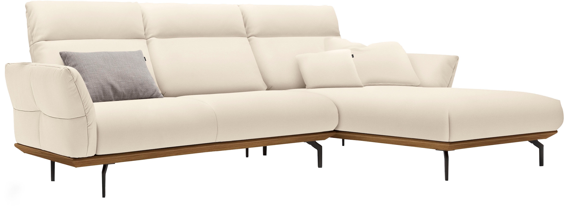 Creation BY ROLF BENZ Ecksofa »CR.460«, Sockel in Nussbaum, Winkelfüße in U günstig online kaufen